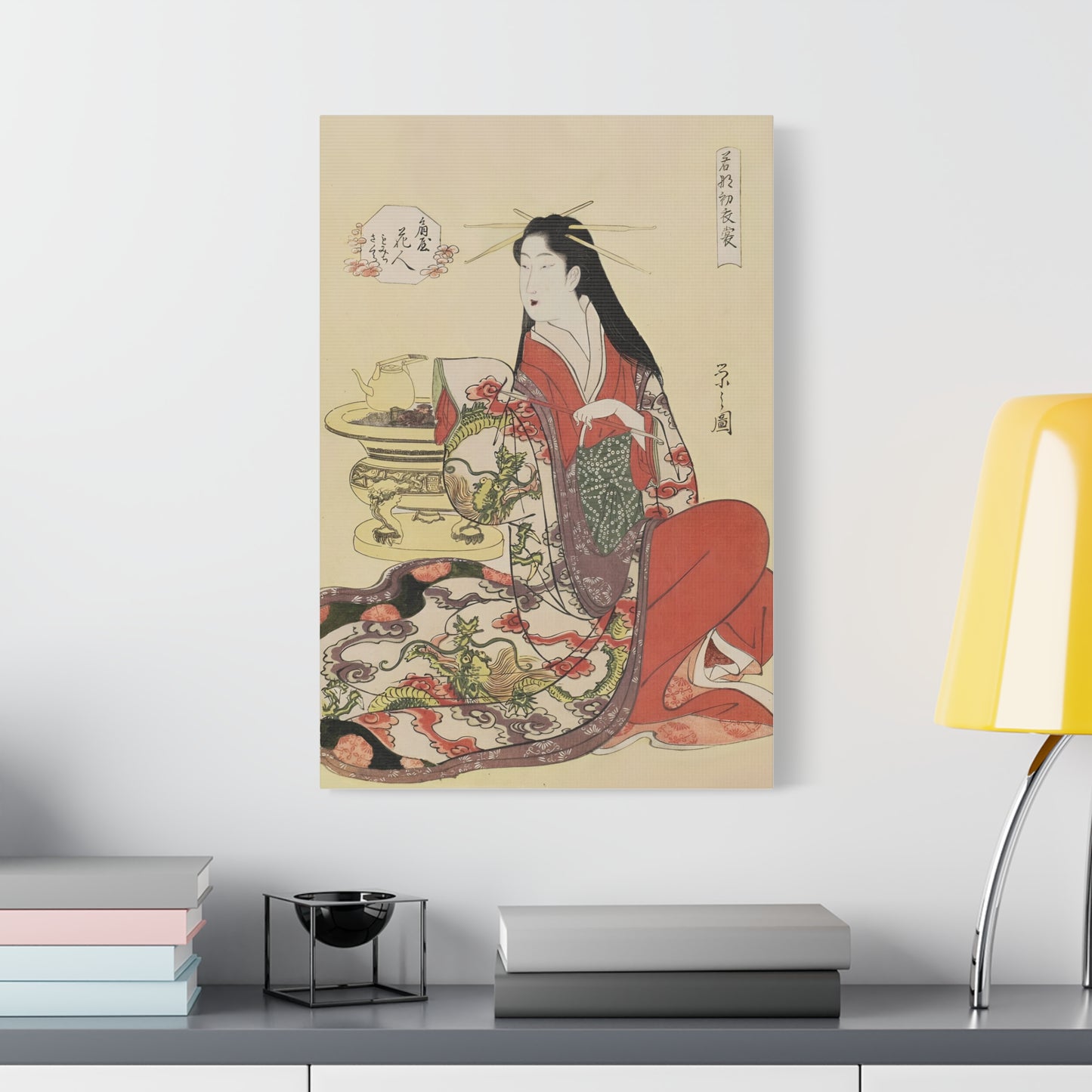 Ukiyo-e Art  - Hanabito of Ogiya • Hosoda Eishi • Traditional Japanese Art on high quality Canvas