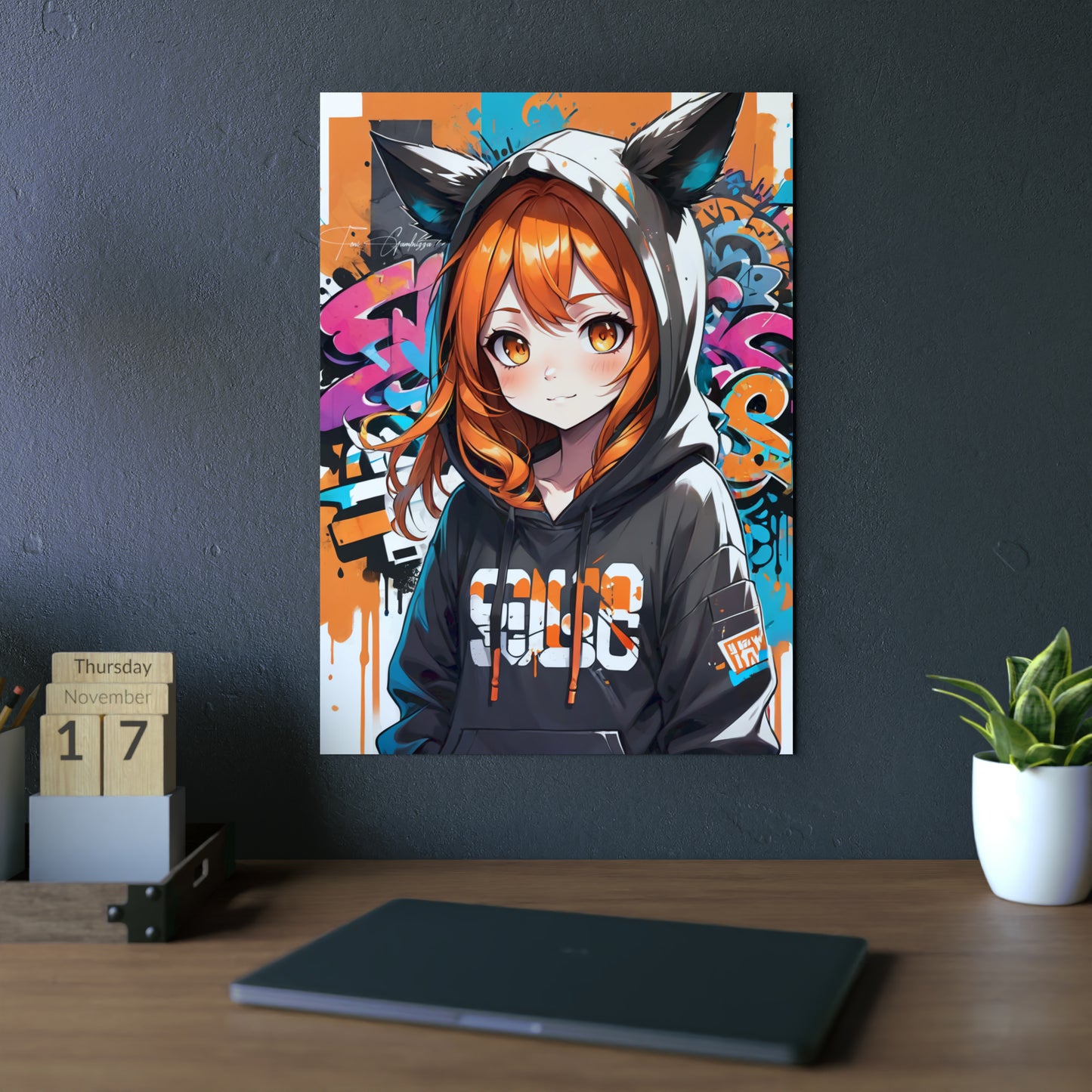 Manga Mural: Mina 🇩🇪 GER Shipping - Anime Graffiti Art on Metal Poster