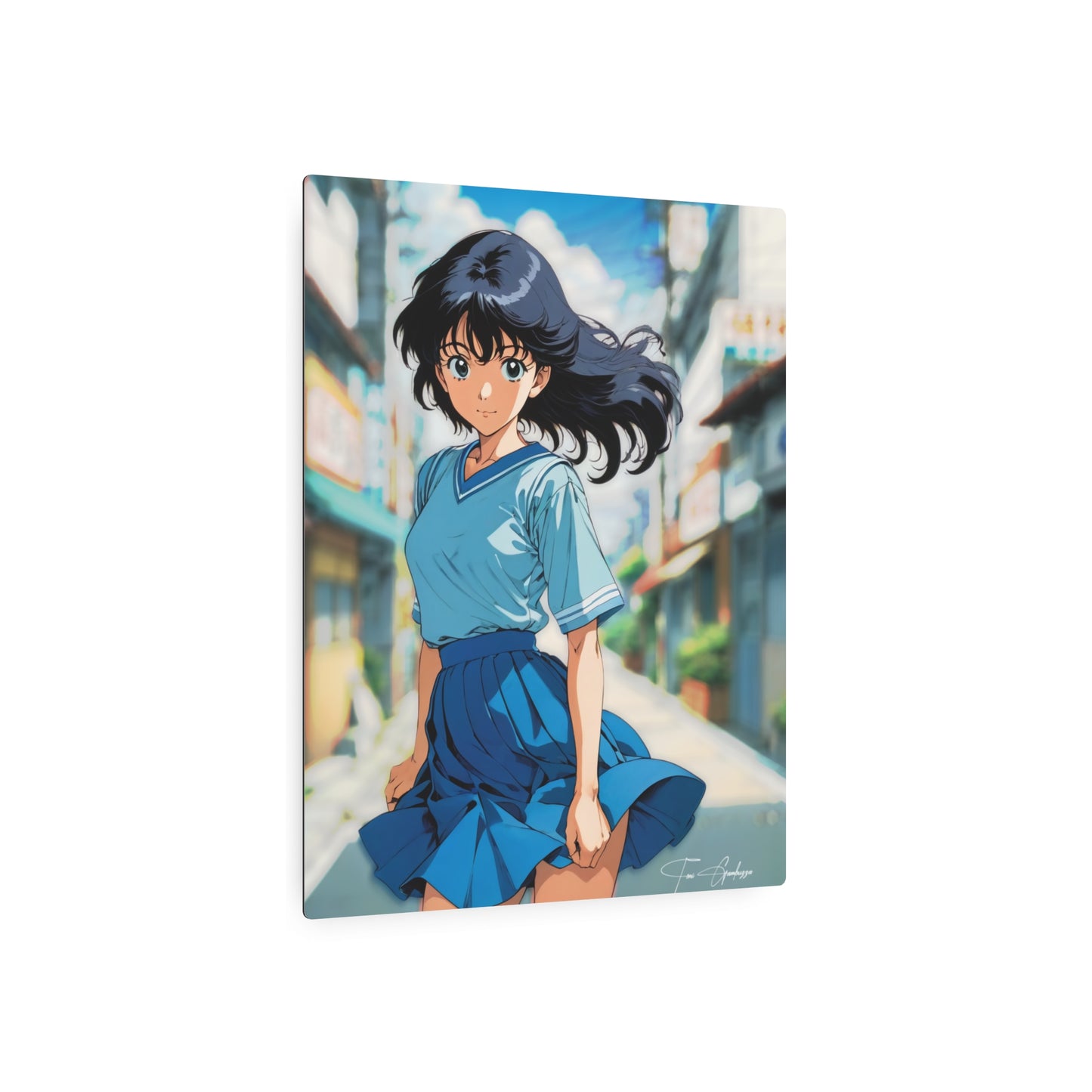 City Pop Collection - Flirty Schoolgirl 🇺🇸 US Shipping - Anime Art on Metal Poster