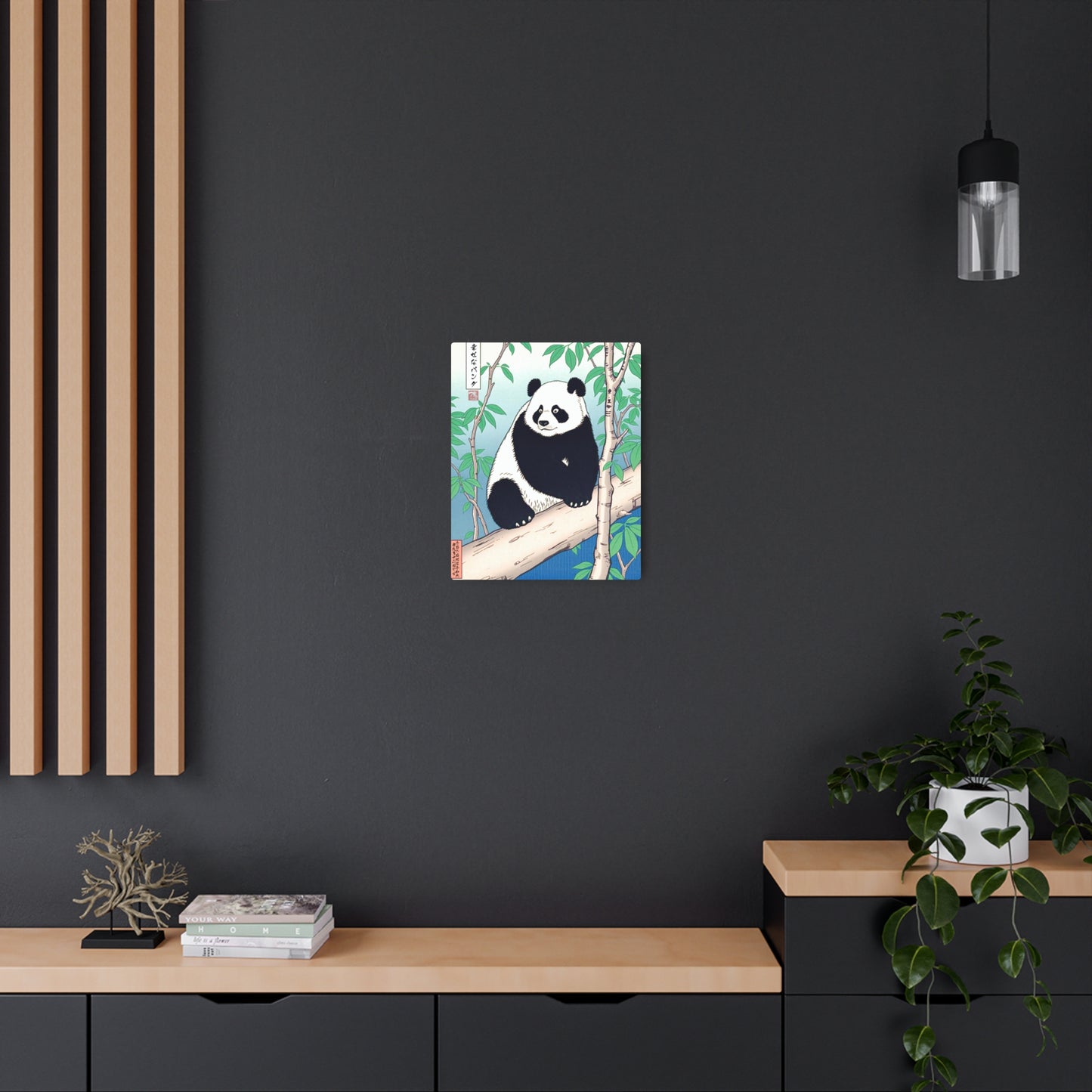 Ukiyo-e Art - Happy Panda 🇺🇸 US Shipping - Traditional Japanese Art on Metal Poster