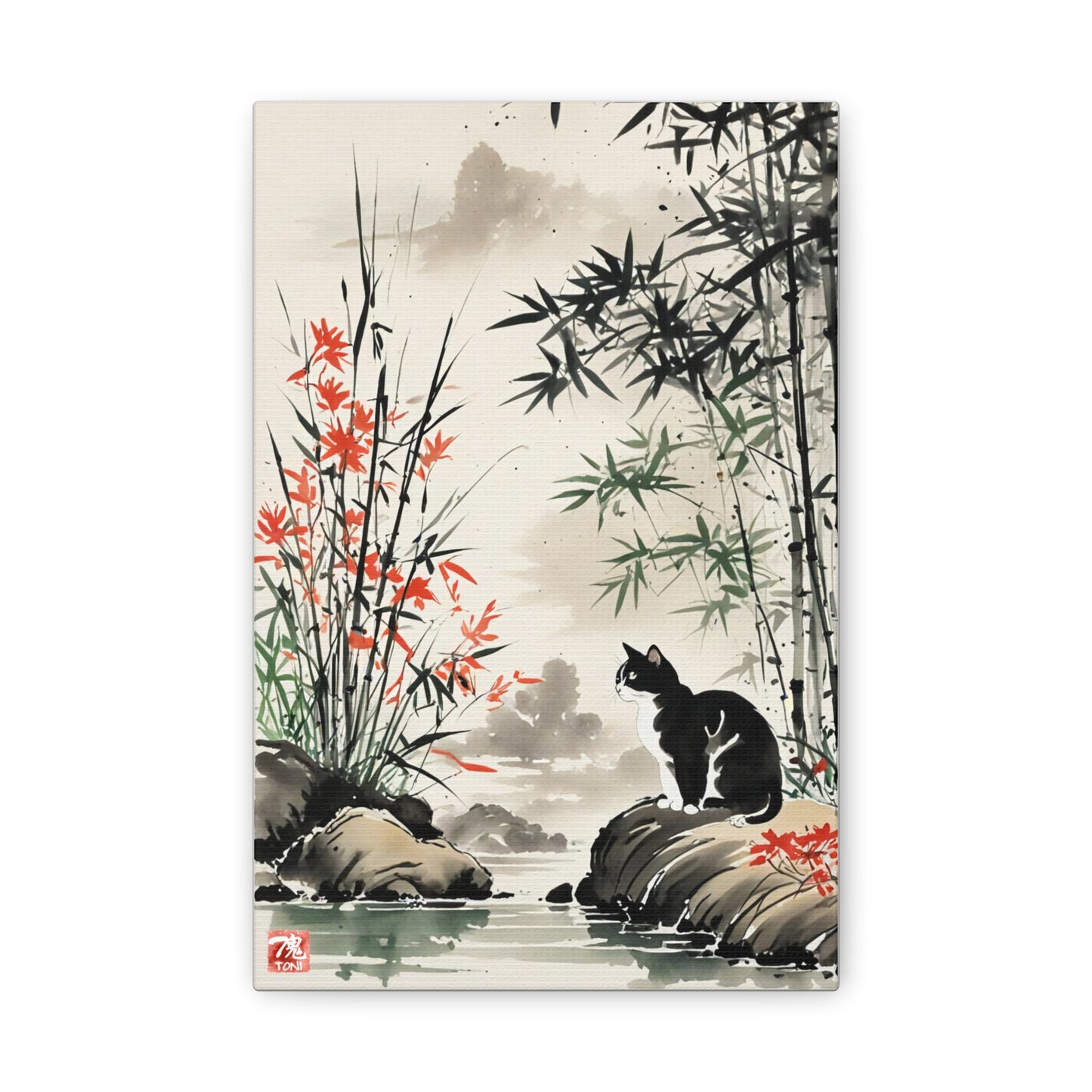 Sumi-e Art - Amidu • Traditional Japanese Art on high quality Canvas