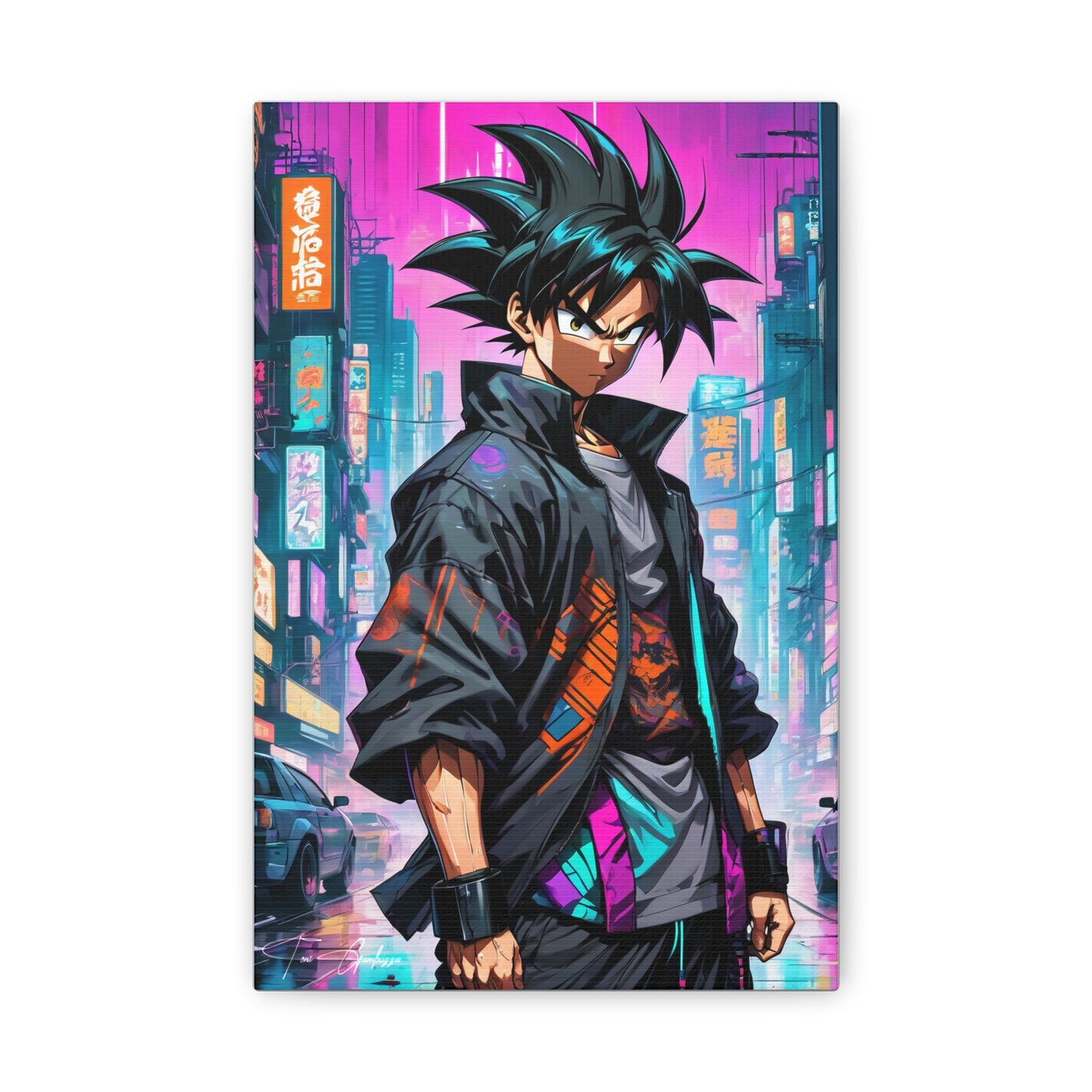 Cyberpunk Son Goku - Anime Art on high quality Canvas