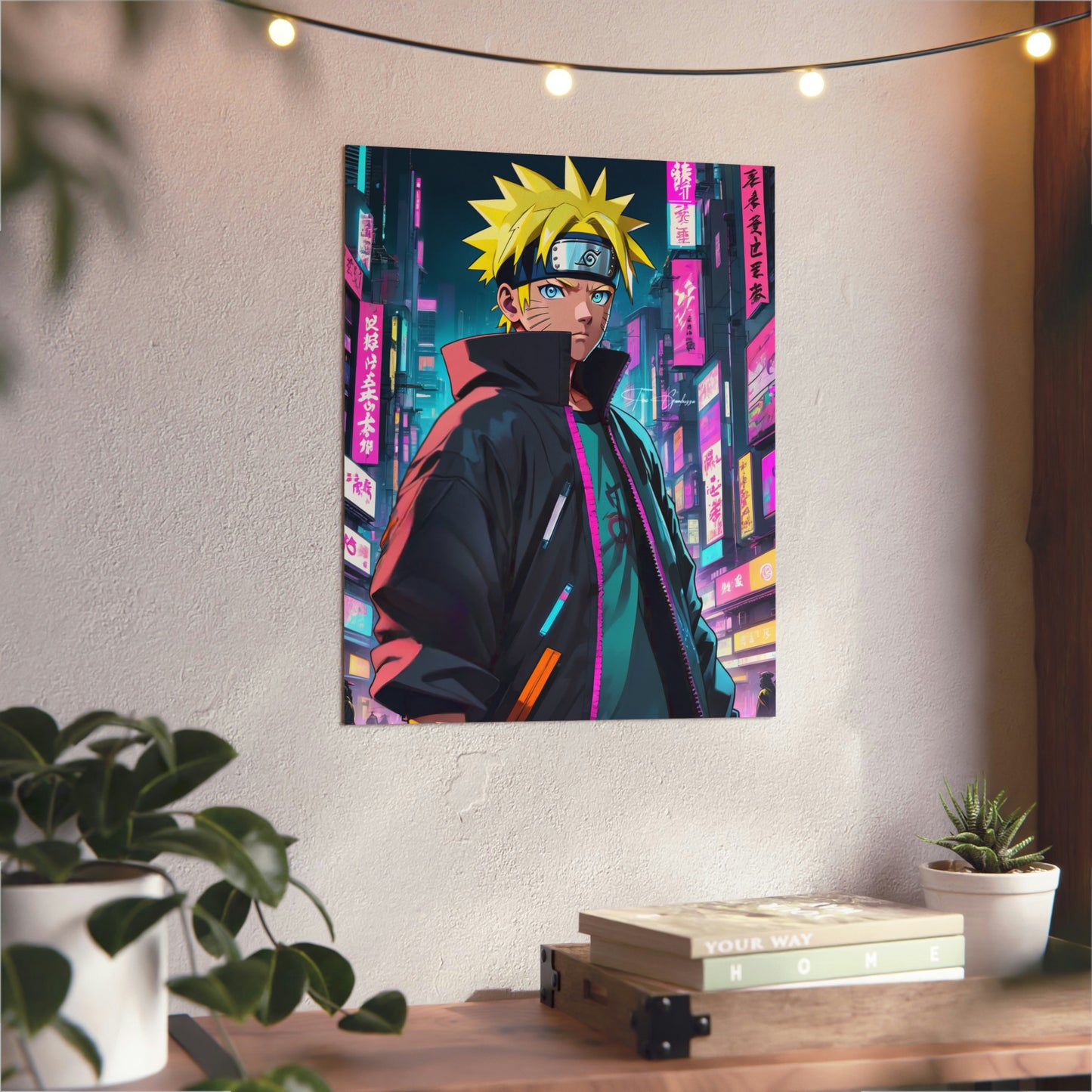 Cyberpunk Naruto 🇩🇪 GER Shipping - Anime Art on Metal Poster