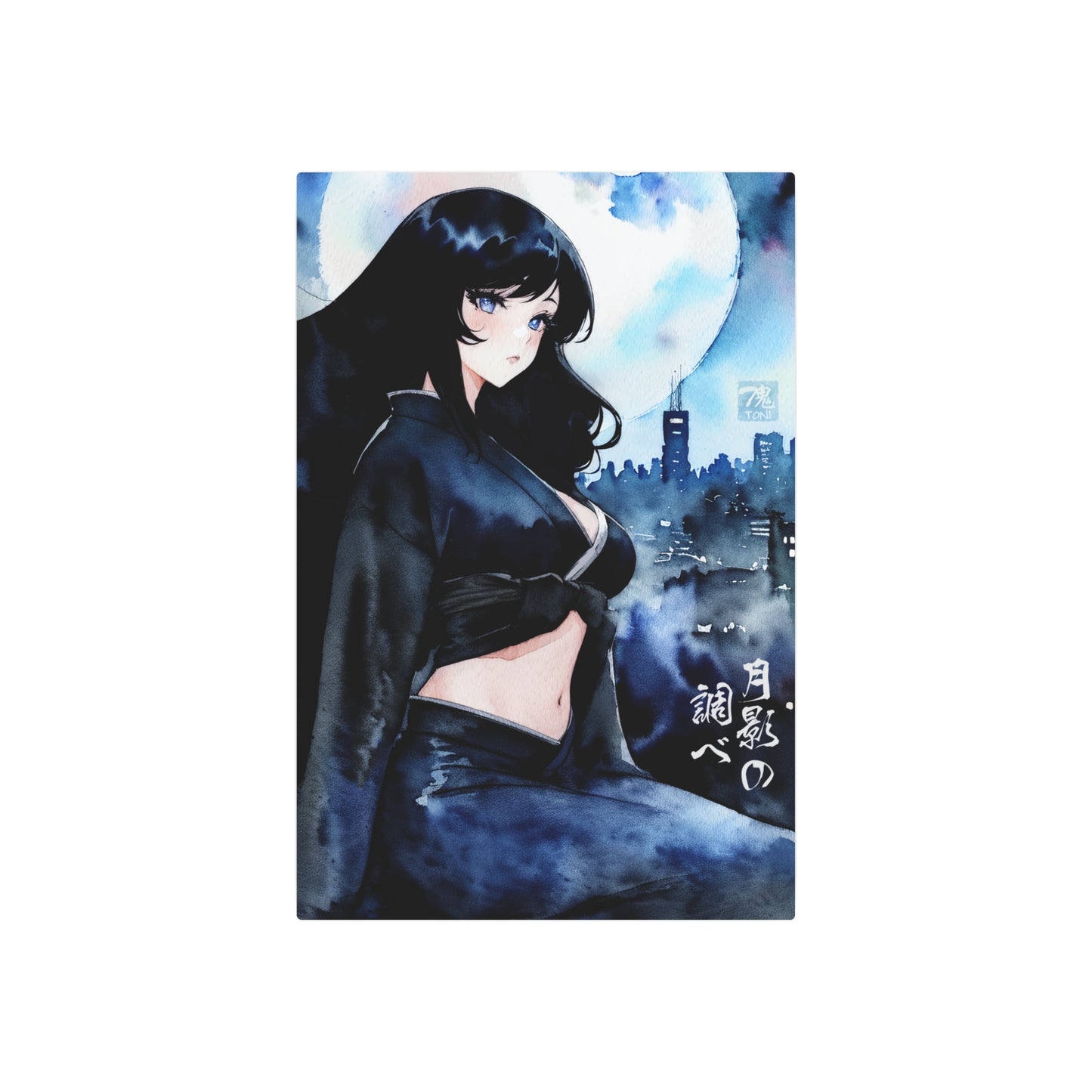 Melody of the Moonlight 🇺🇸 US Shipping - Watercolor Anime Art on Metal Poster