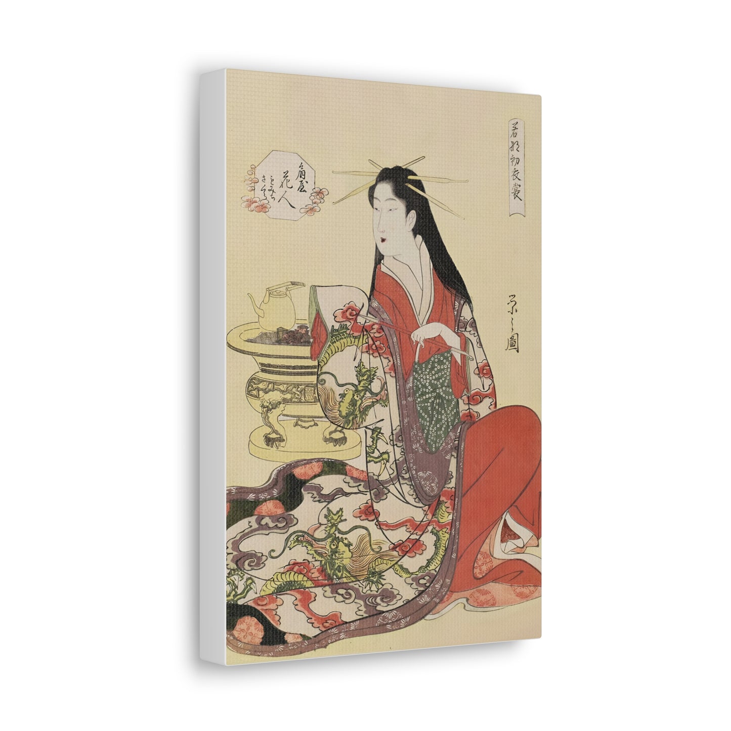 Ukiyo-e Art  - Hanabito of Ogiya • Hosoda Eishi • Traditional Japanese Art on high quality Canvas