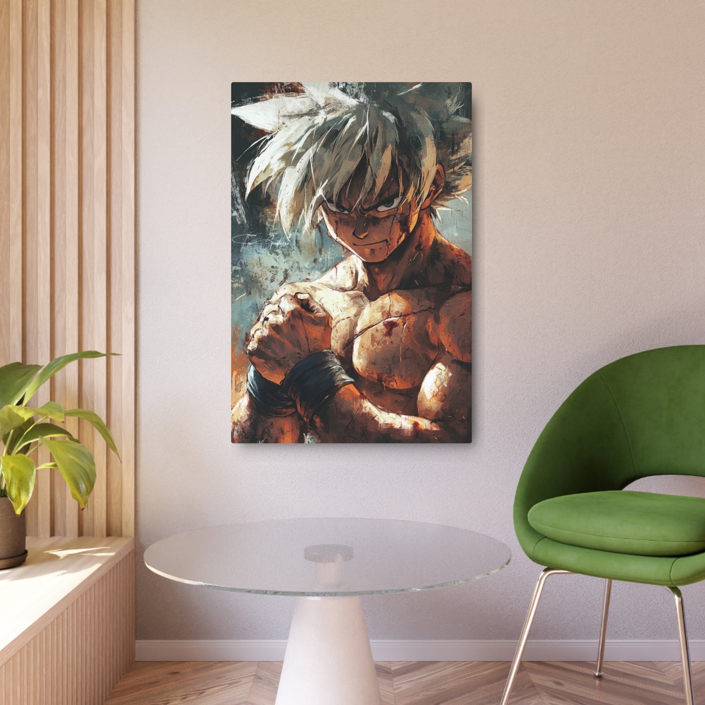 Anime Art - Goku after Battle 🇺🇸 US Shipping - Anime Art on Metal Poster