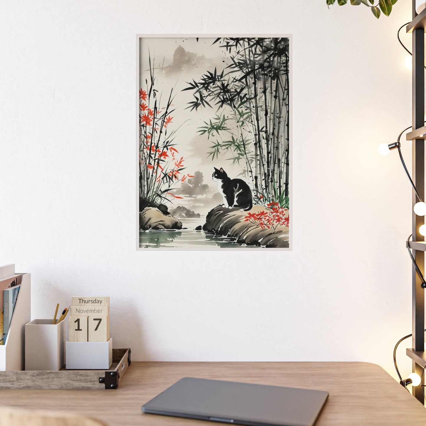 Sumi-e Art - Amidu • Traditional Japanese Art • Framed