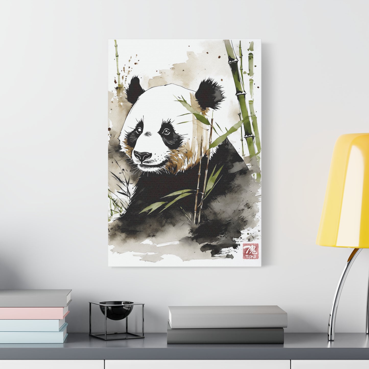 Sumi-e Art - Panda • Traditional Japanese Art on high quality Canvas