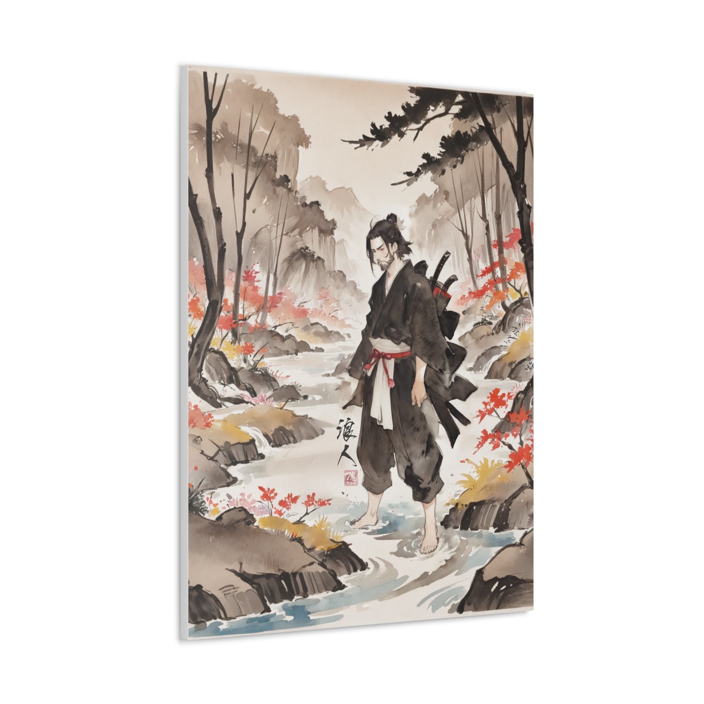 Sumi-e Art  - Ronin • Traditional Japanese Art on high quality Canvas