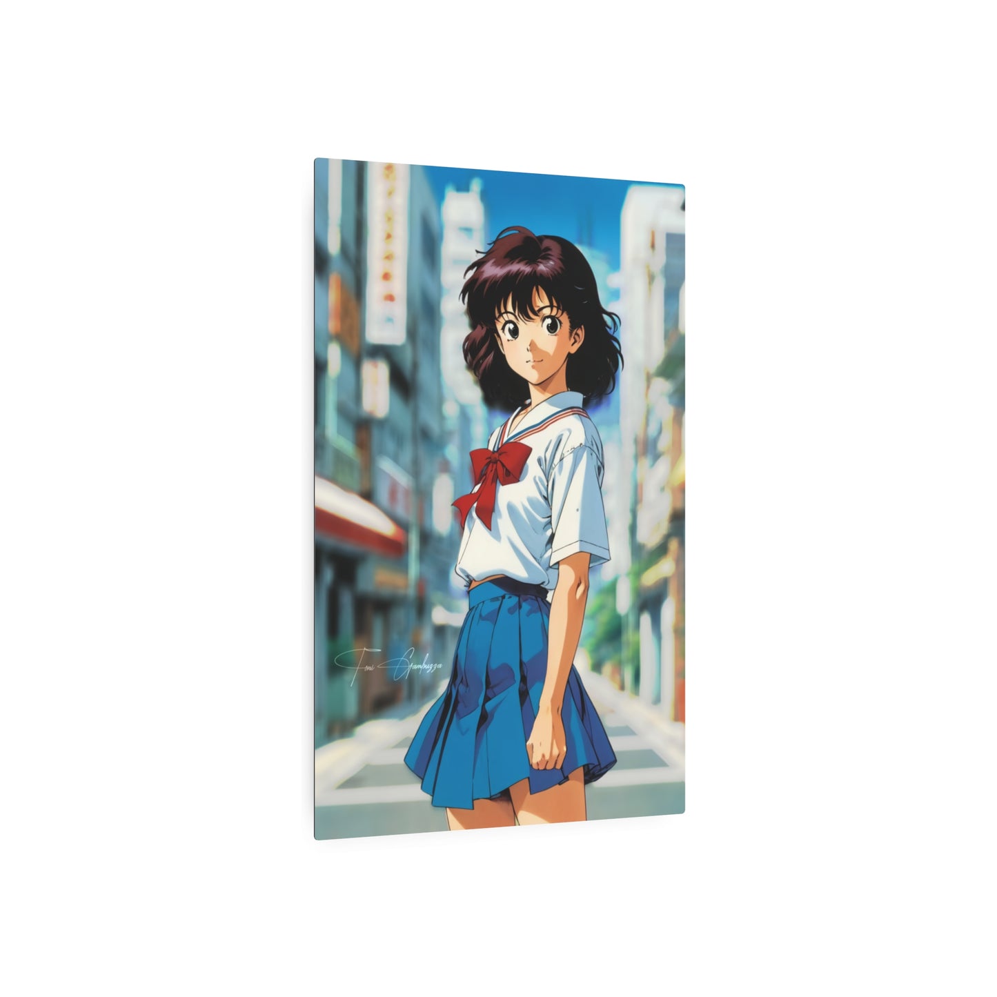 City Pop Collection - Flirty Schoolgirl 🇺🇸 US Shipping - Anime Art on Metal Poster