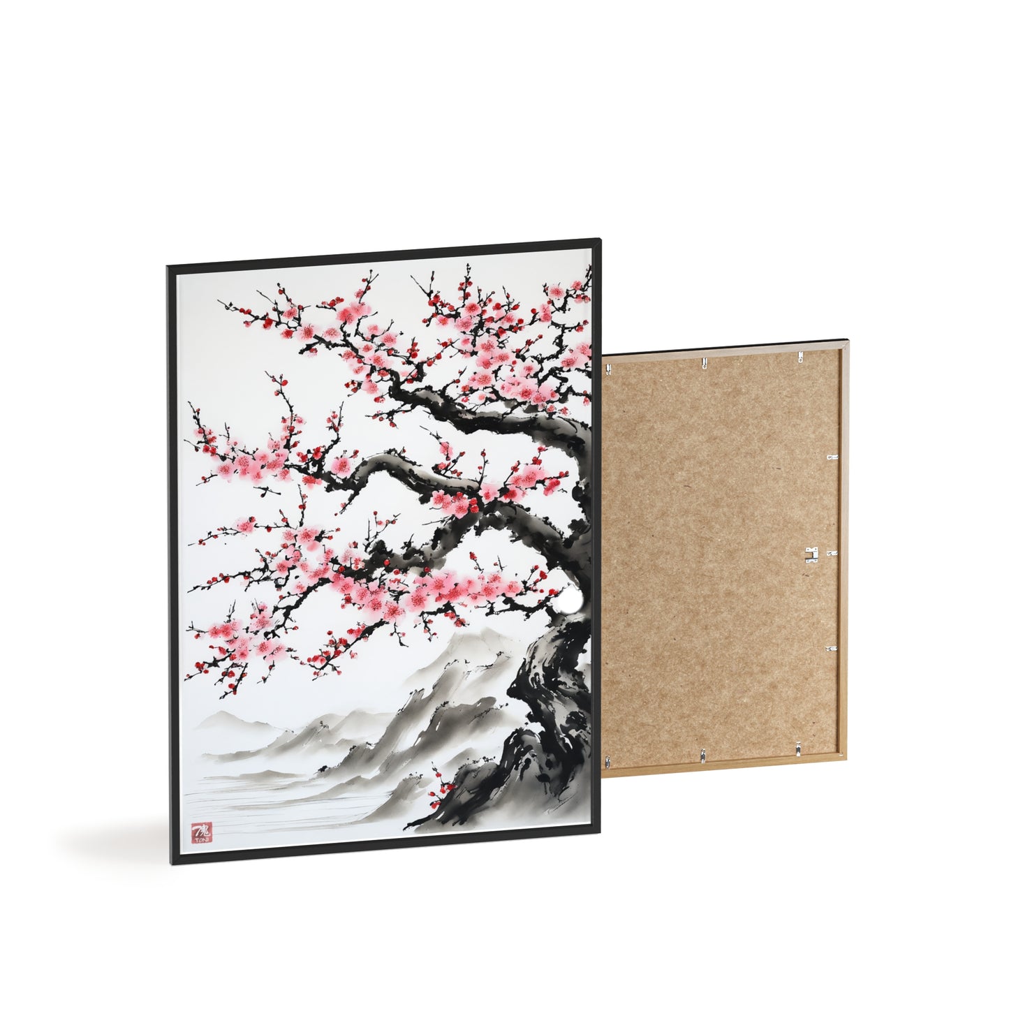 Sumi-e Art - Bodhi Tree • Traditional Japanese Art • Framed