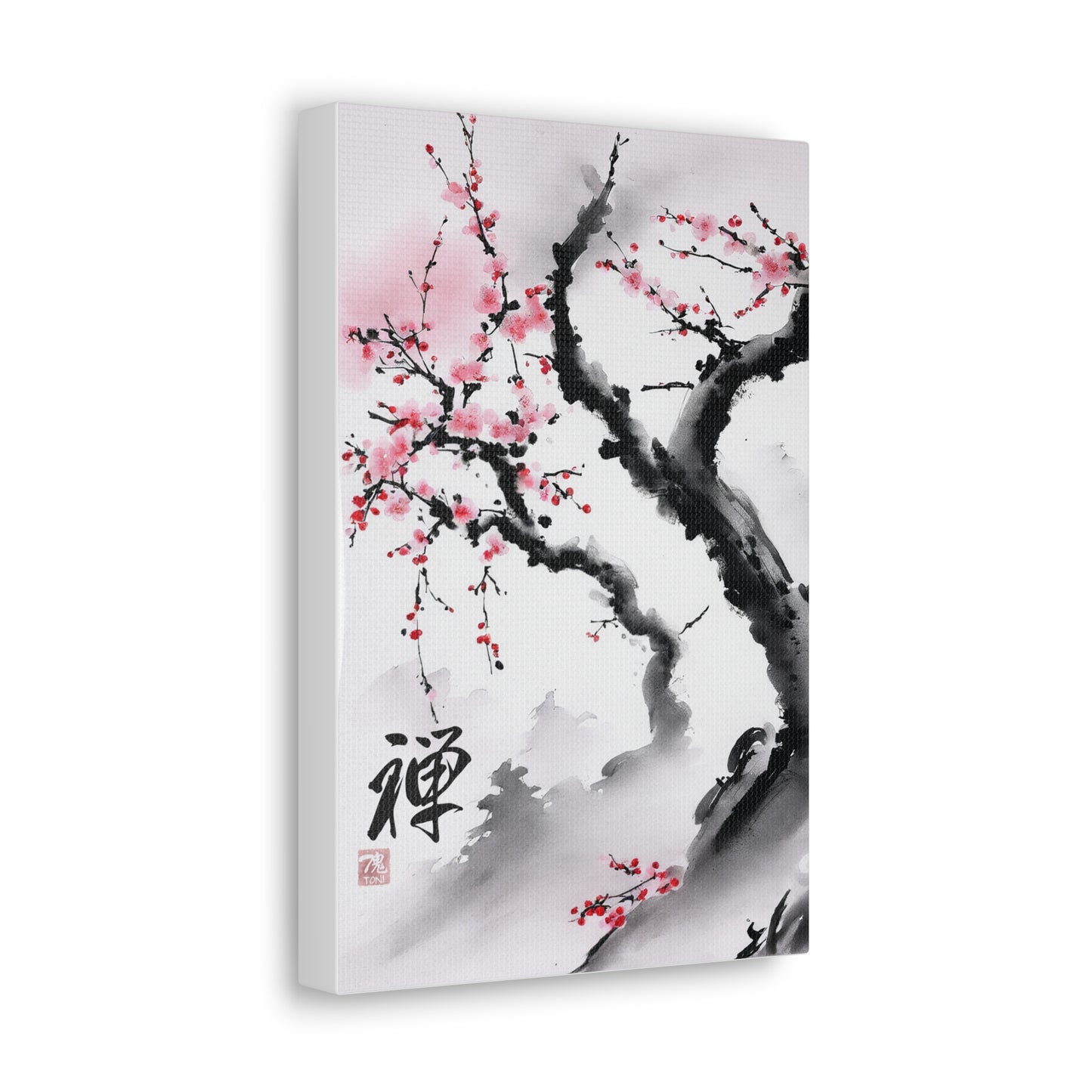 Zen under the Tree - Sumi-e Art on high quality Canvas