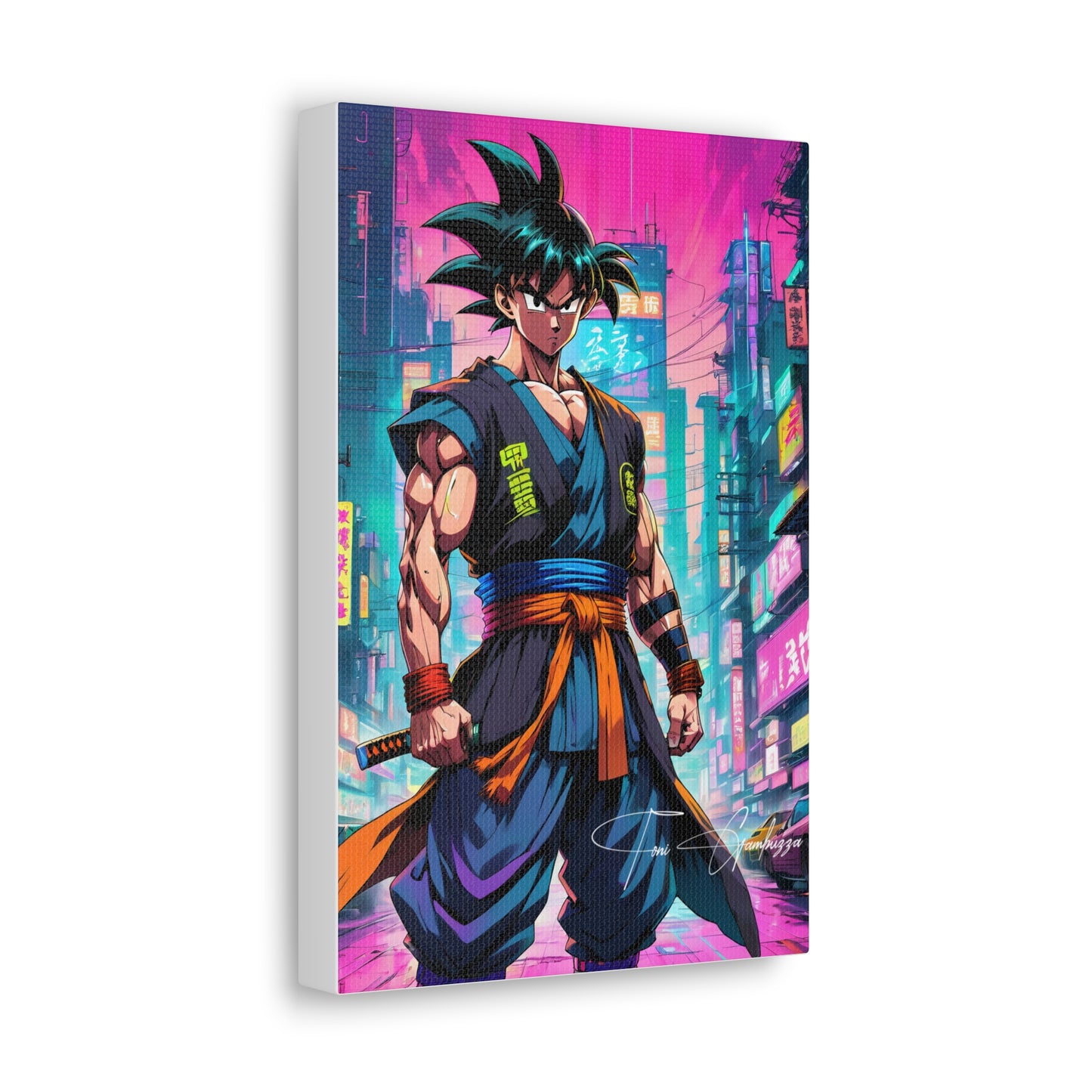 Cyberpunk Goku - Anime Art on high quality Canvas