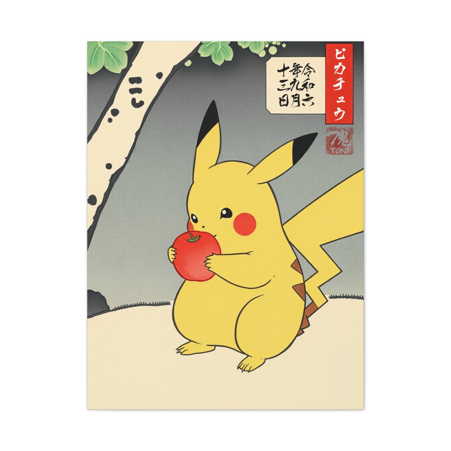 Ukiyo-e Art - Pikachū • Traditional Japanese Art on high quality Canvas