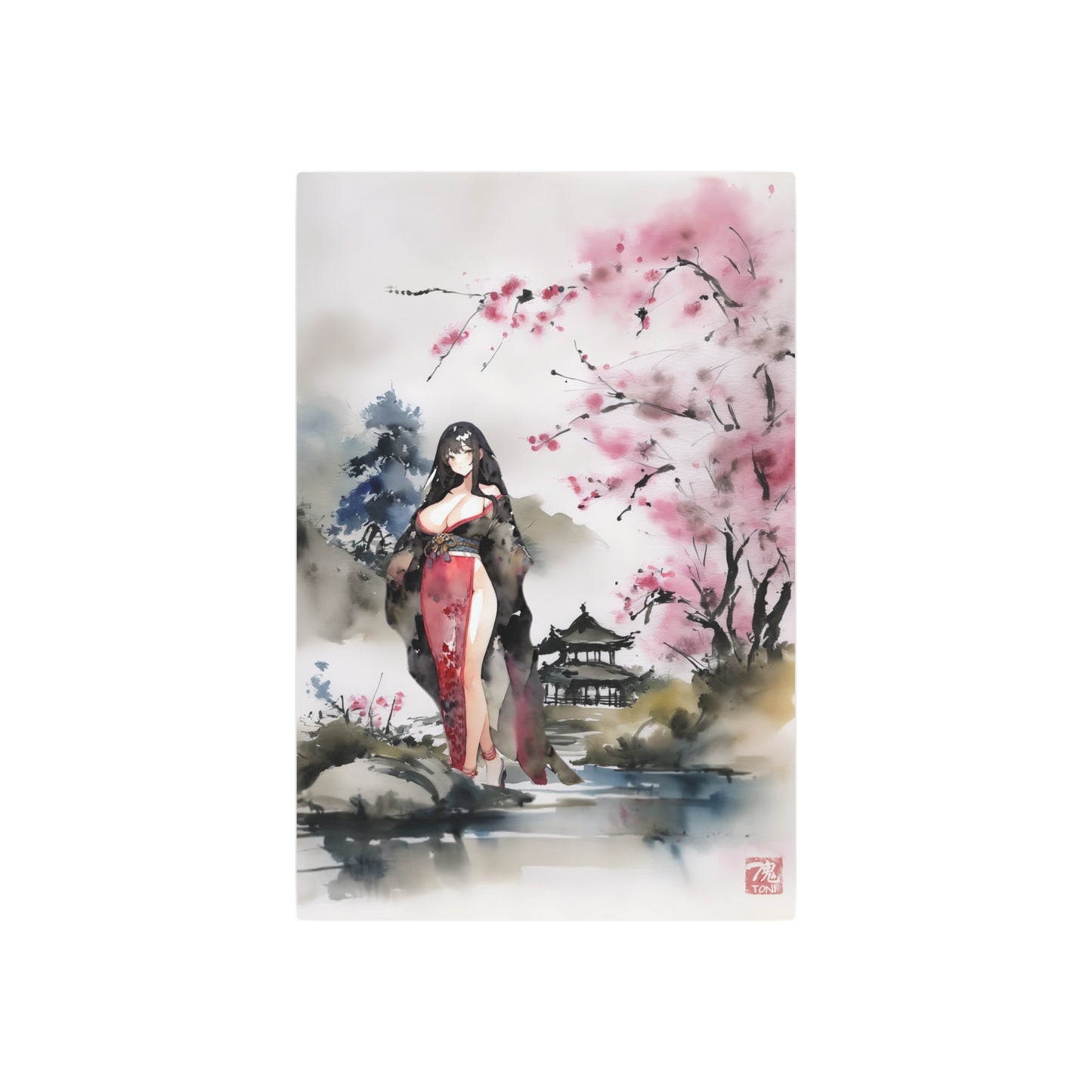 Sumi-e Art - Farben der Stille 🇺🇸 US Shipping - Traditional Japanese Art on Metal Poster