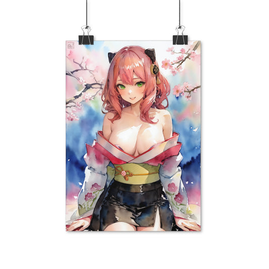 Waifu Poster - Watercolor Anime Art on high quality poster