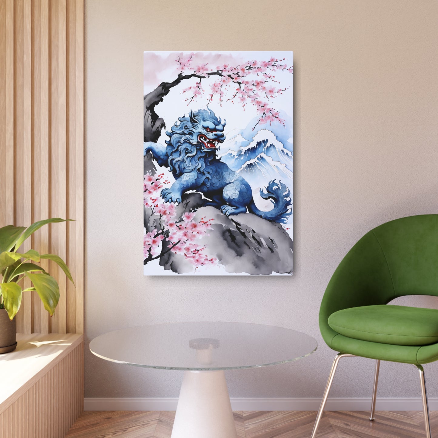 Sumi-e Art - Komainu 🇺🇸 US Shipping - Traditional Japanese Art on Metal Poster