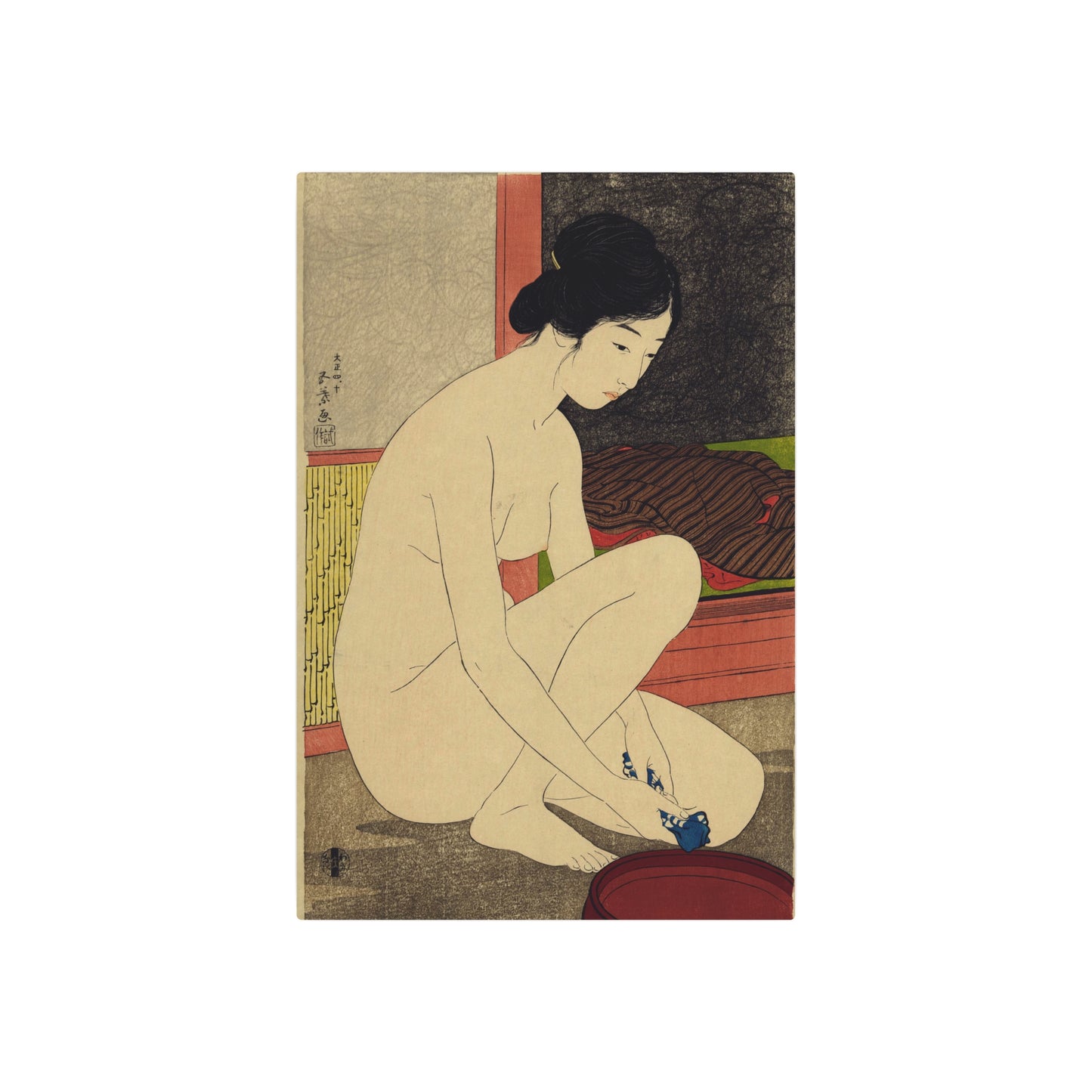 Shin Hanga Art - Goyō Hashiguchi (1915) Yokugo no onna 🇺🇸 US Shipping - Traditional Japanese Art on Metal Poster