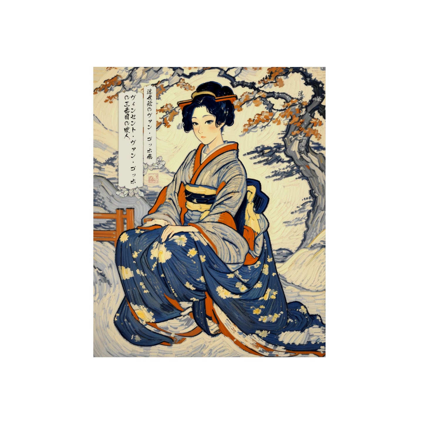 Ukiyo-e Art - Vincent van Gogh's third mistress 🇩🇪 GER Shipping - Traditional Japanese Art on Metal Poster