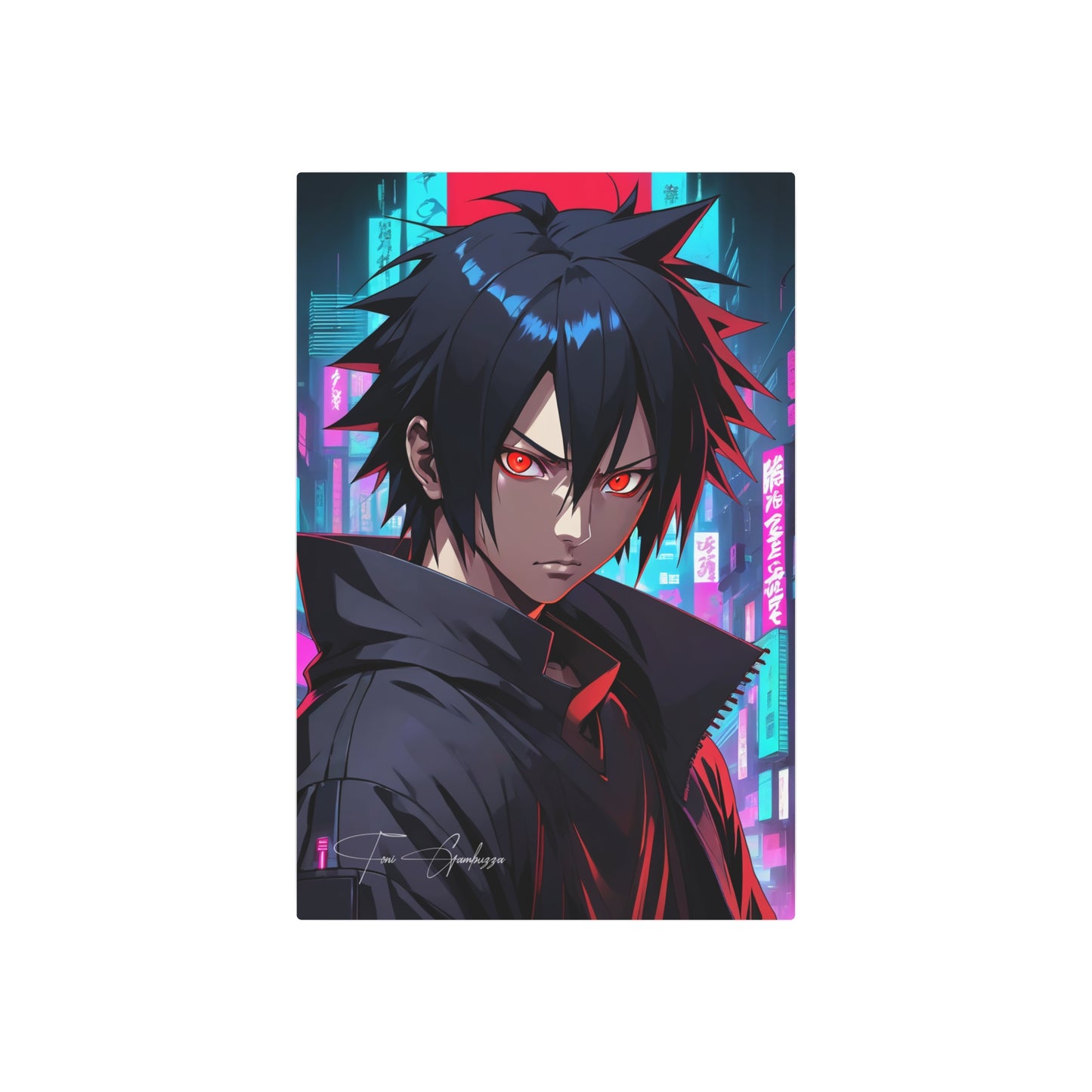 Cyberpunk Sasuke 🇺🇸 US Shipping - Anime Art on Metal Poster