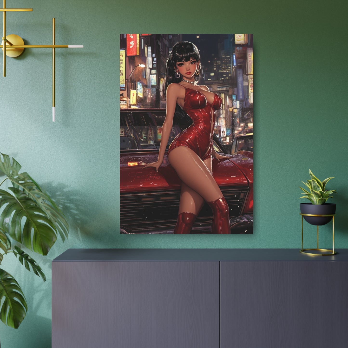 Anime Art - Pin Up 02 🇺🇸 US Shipping - Anime Art on Metal Poster