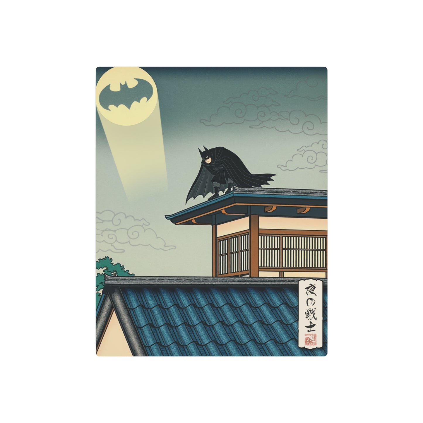 Ukiyo-e Art - Warrior of the Night 🇺🇸 US Shipping - Traditional Japanese Art on Metal Poster