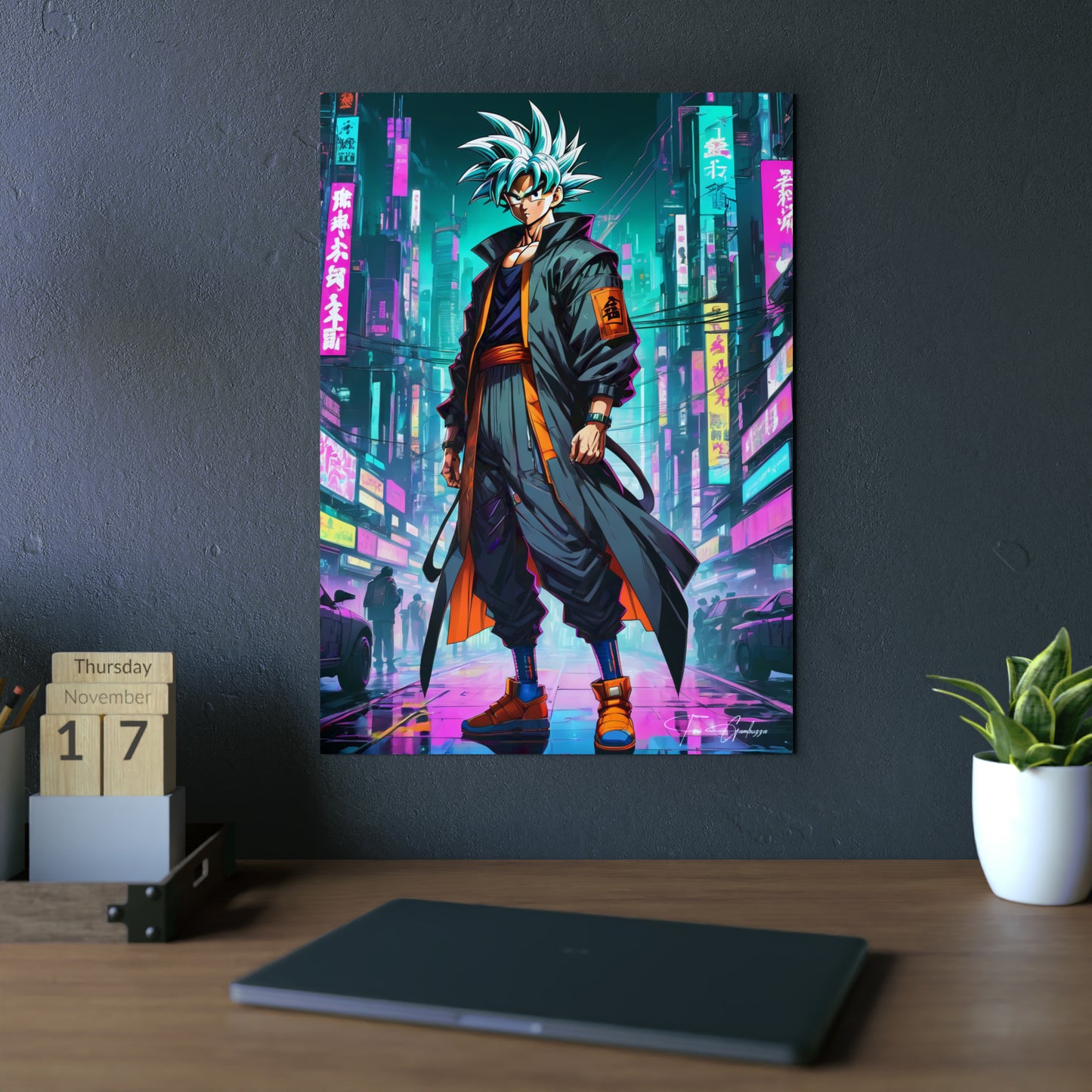 Cyberpunk Ultra Instinct 🇩🇪 GER Shipping - Anime Art on Metal Poster