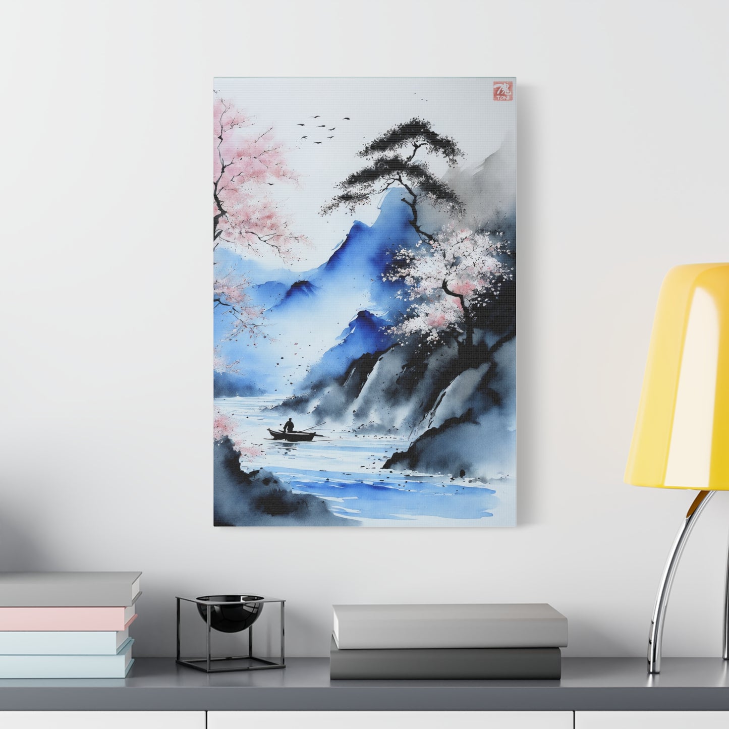 Sumi-e Art - Silent waters • Traditional Japanese Art on high quality Canvas