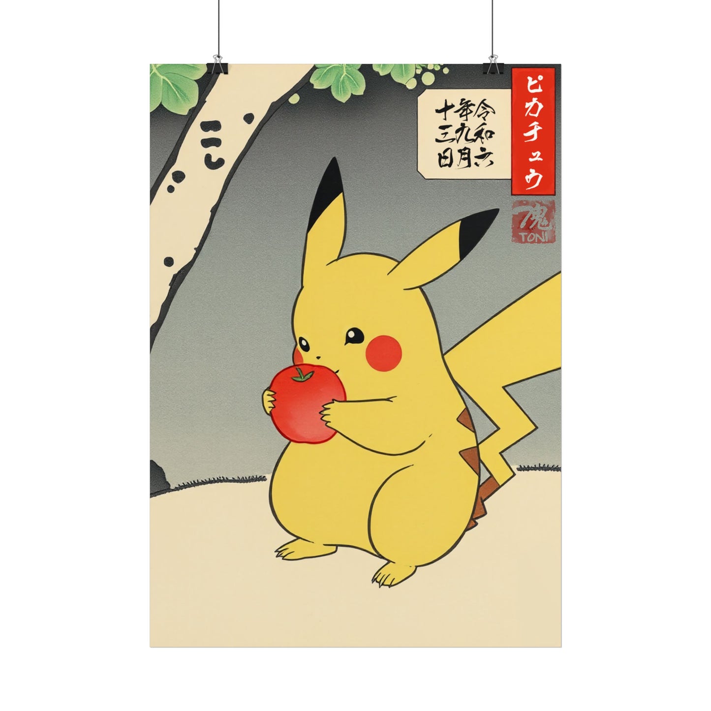 Ukiyo-e Art - Pikachū • Traditional Japanese Art on high quality poster