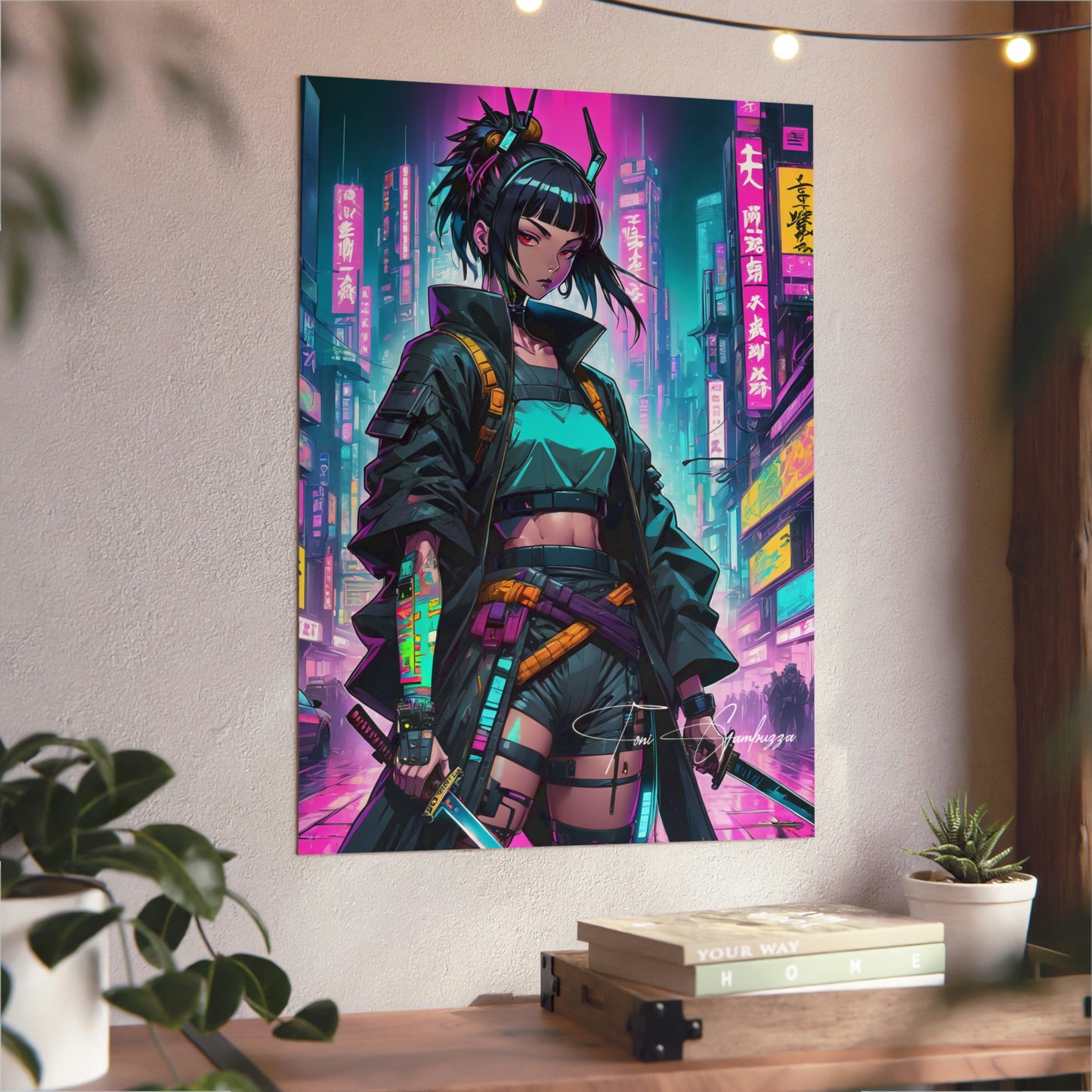 Cyberpunk Girl 🇩🇪 GER Shipping - Anime Art on Metal Poster