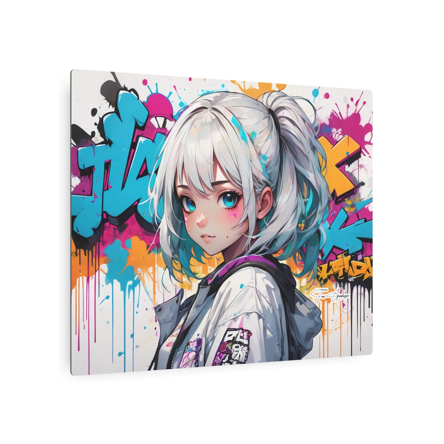 Manga Mural: Mariko 🇺🇸 US Shipping - Anime Graffiti Art on Metal Poster