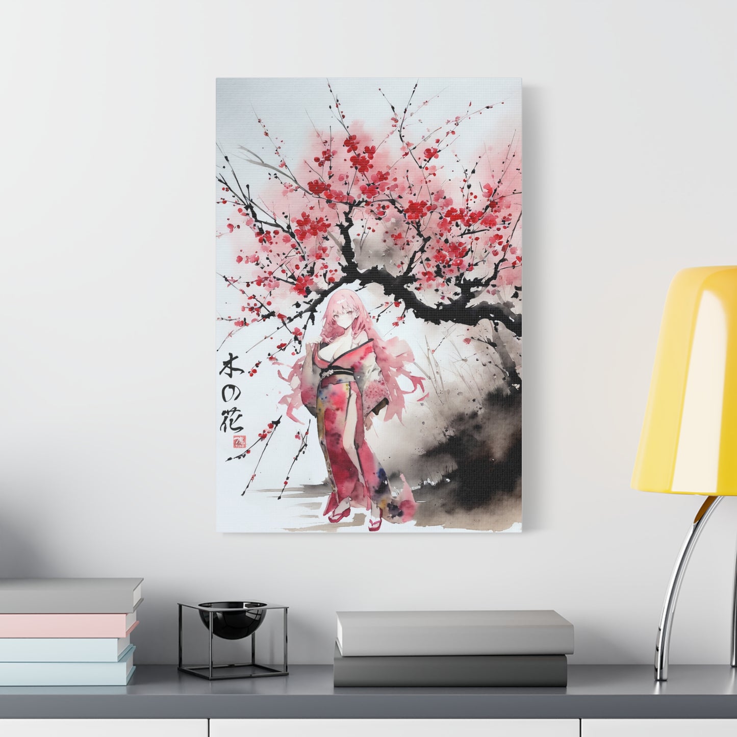 Sumi-Manga Art  - Cherry Yokai • Traditional Japanese Art on high quality Canvas