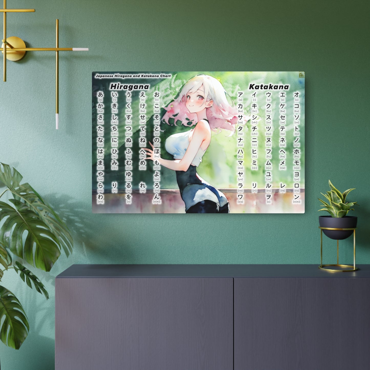 Hiragana & Katakana Chart 🇺🇸 US Shipping - Anime Graffiti Art on Metal Poster