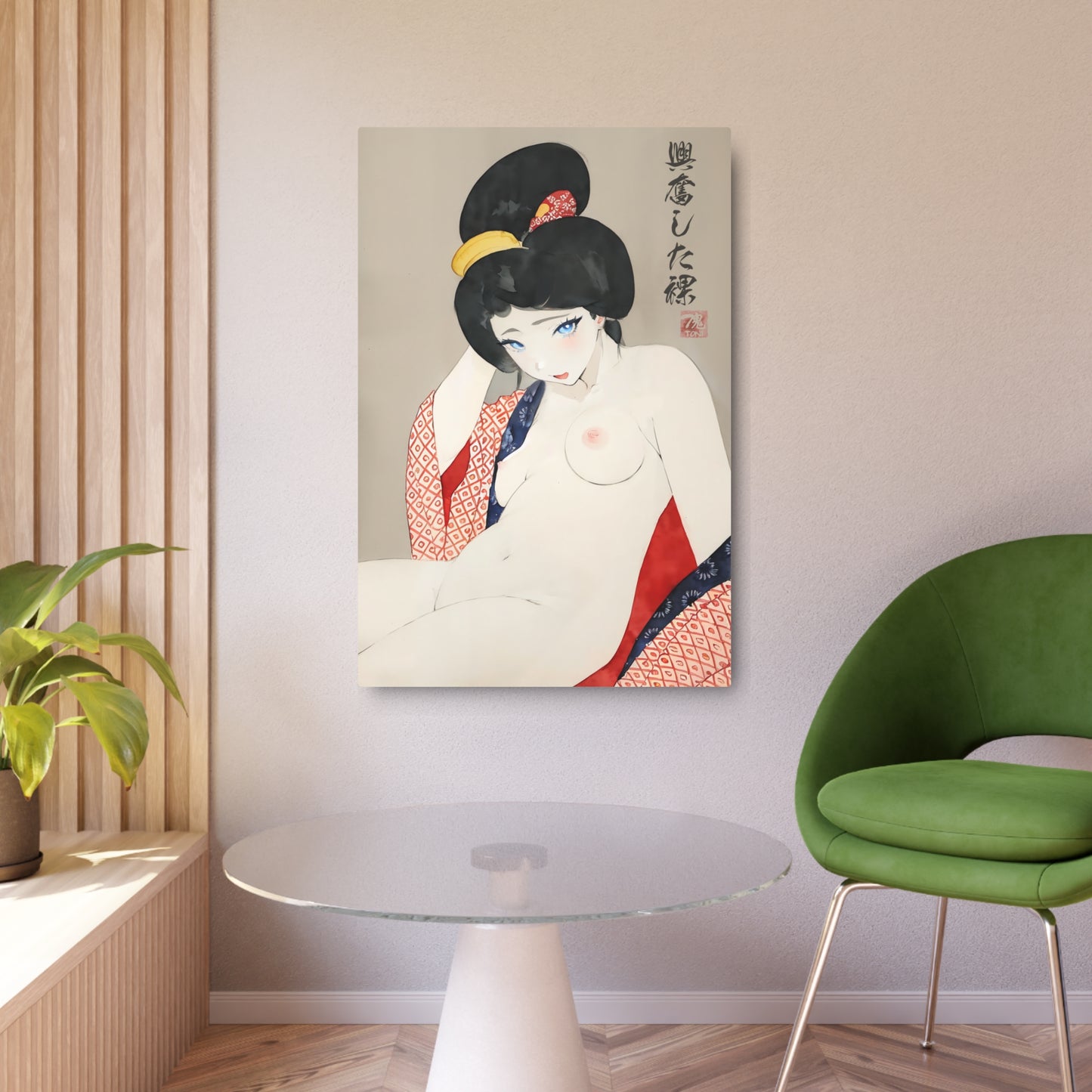 Ukiyo-e Art - Excited nude 🇺🇸 US Shipping - Traditional Japanese Art on Metal Poster