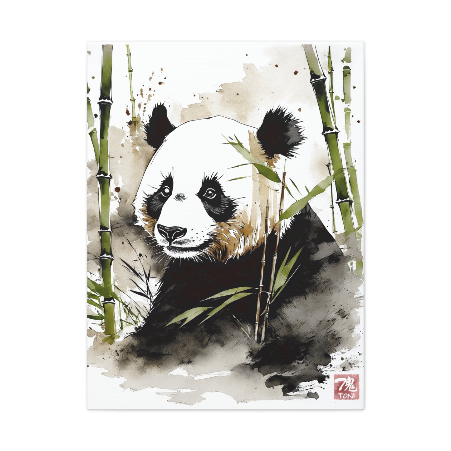 Sumi-e Art - Panda • Traditional Japanese Art on high quality Canvas