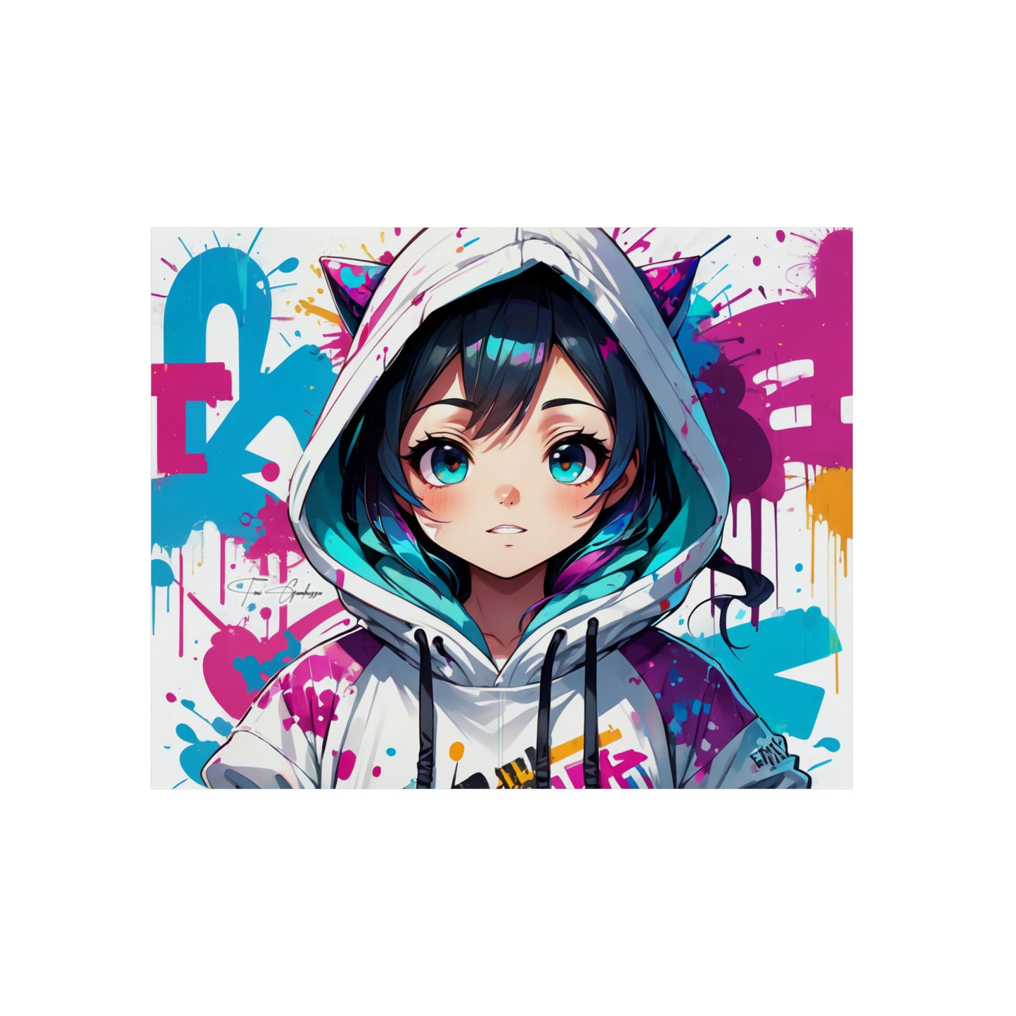 Manga Mural: Kohana 🇩🇪 GER Shipping - Anime Graffiti Art on Metal Poster