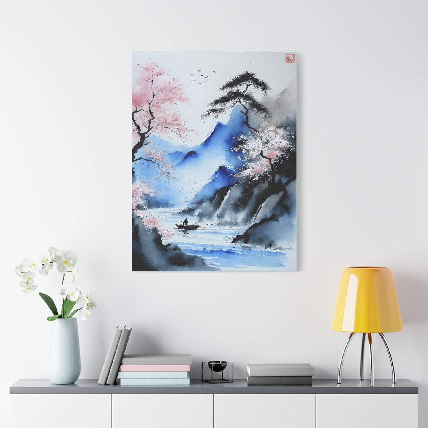 Sumi-e Art - Silent waters • Traditional Japanese Art on high quality Canvas