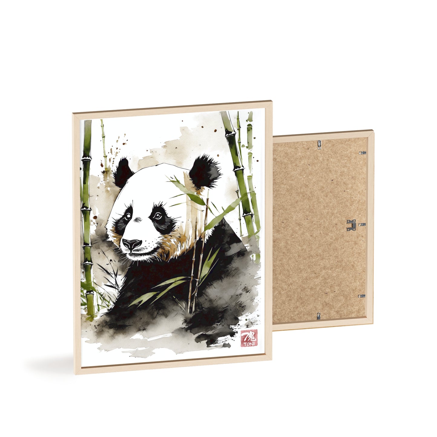 Sumi-e Art - Panda • Traditional Japanese Art • Framed