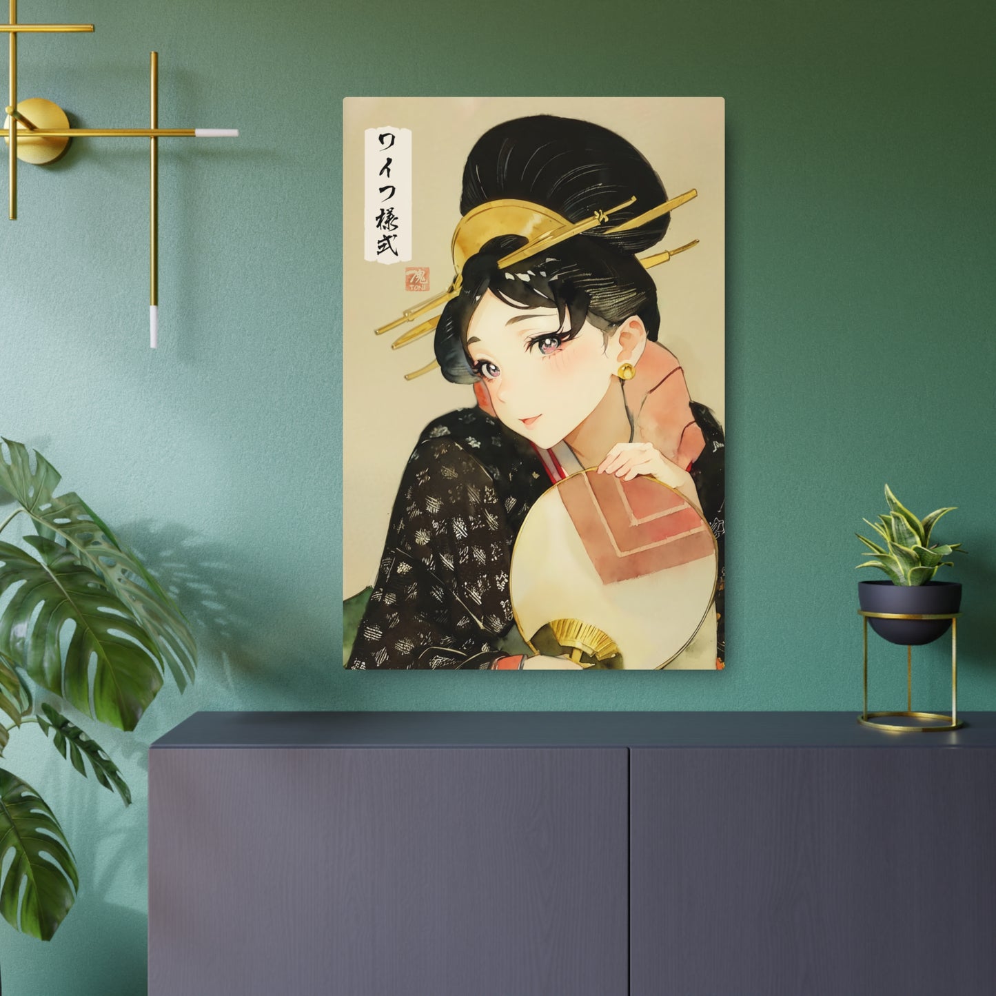 Ukiyo-e Art - Waifu Style 🇺🇸 US Shipping - Traditional Japanese Art on Metal Poster