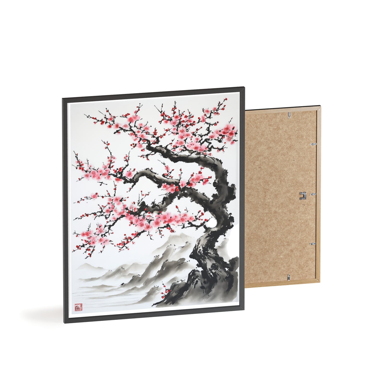 Sumi-e Art - Bodhi Tree • Traditional Japanese Art • Framed