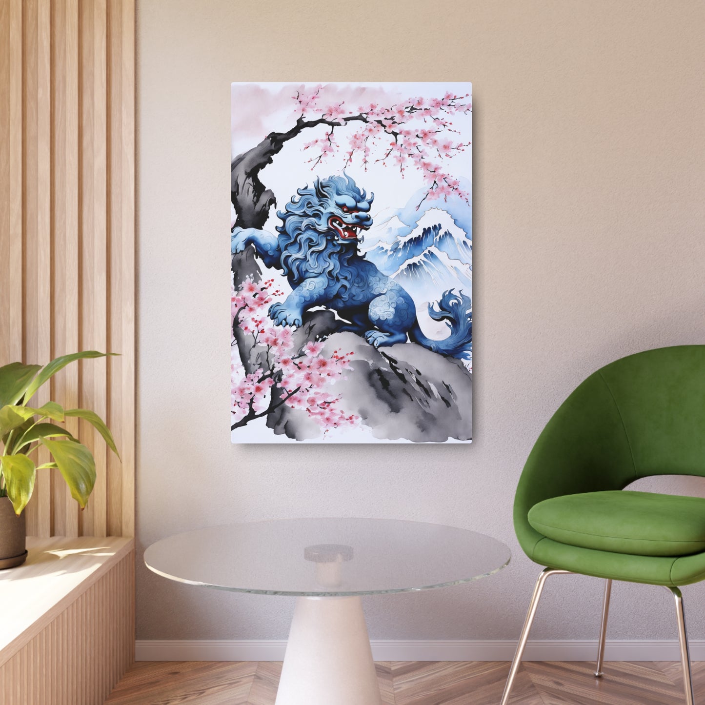 Sumi-e Art - Komainu 🇺🇸 US Shipping - Traditional Japanese Art on Metal Poster