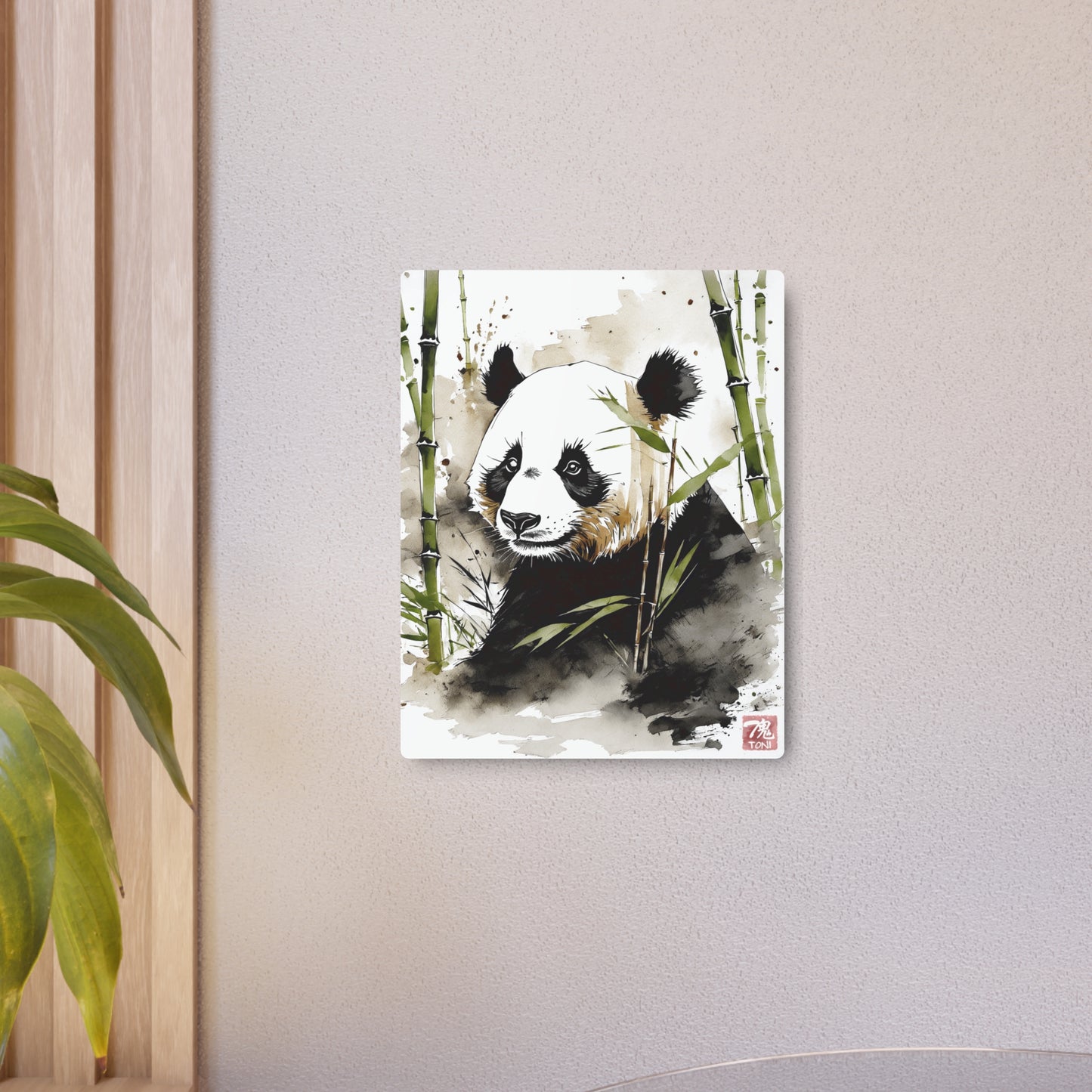 Sumi-e Art - Panda 🇺🇸 US Shipping - Traditional Japanese Art on Metal Poster