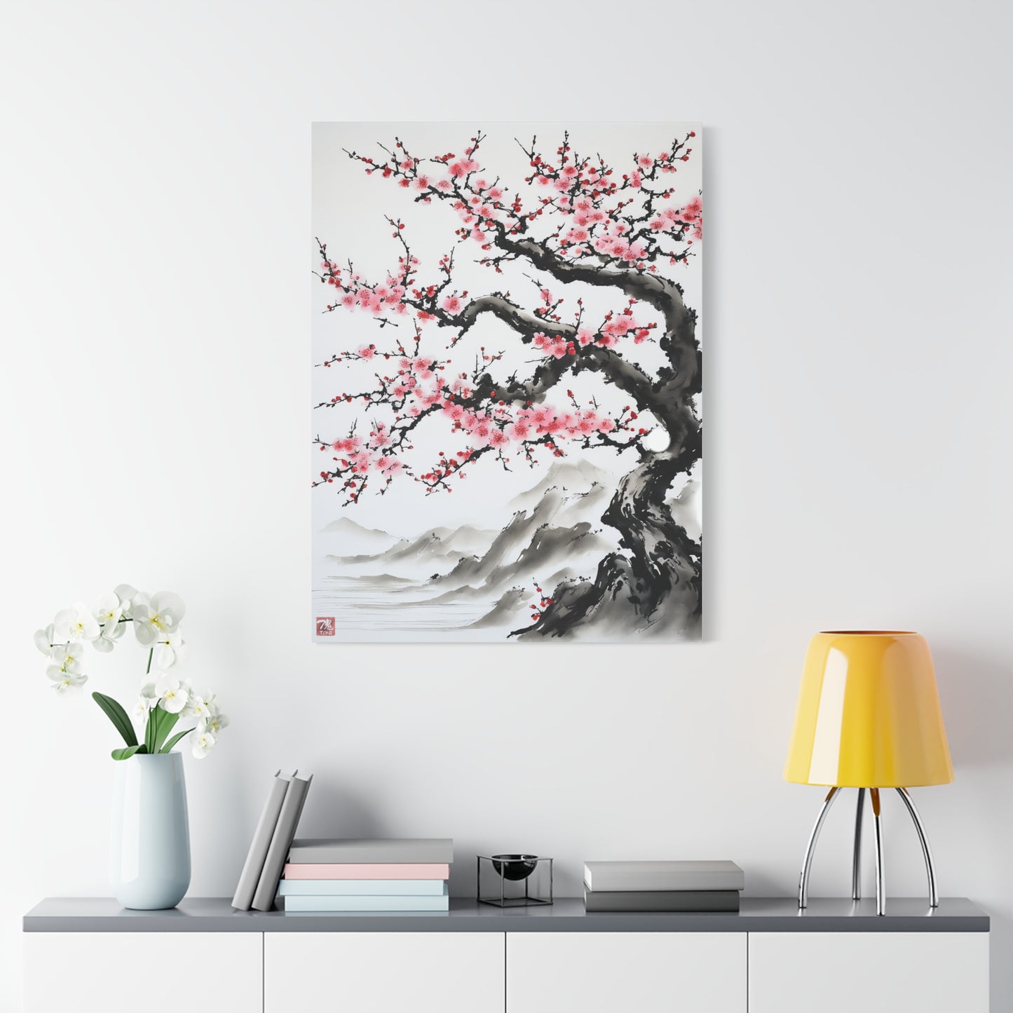 Sumi-e Art - Bodhi Tree • Traditional Japanese Art on high quality Canvas