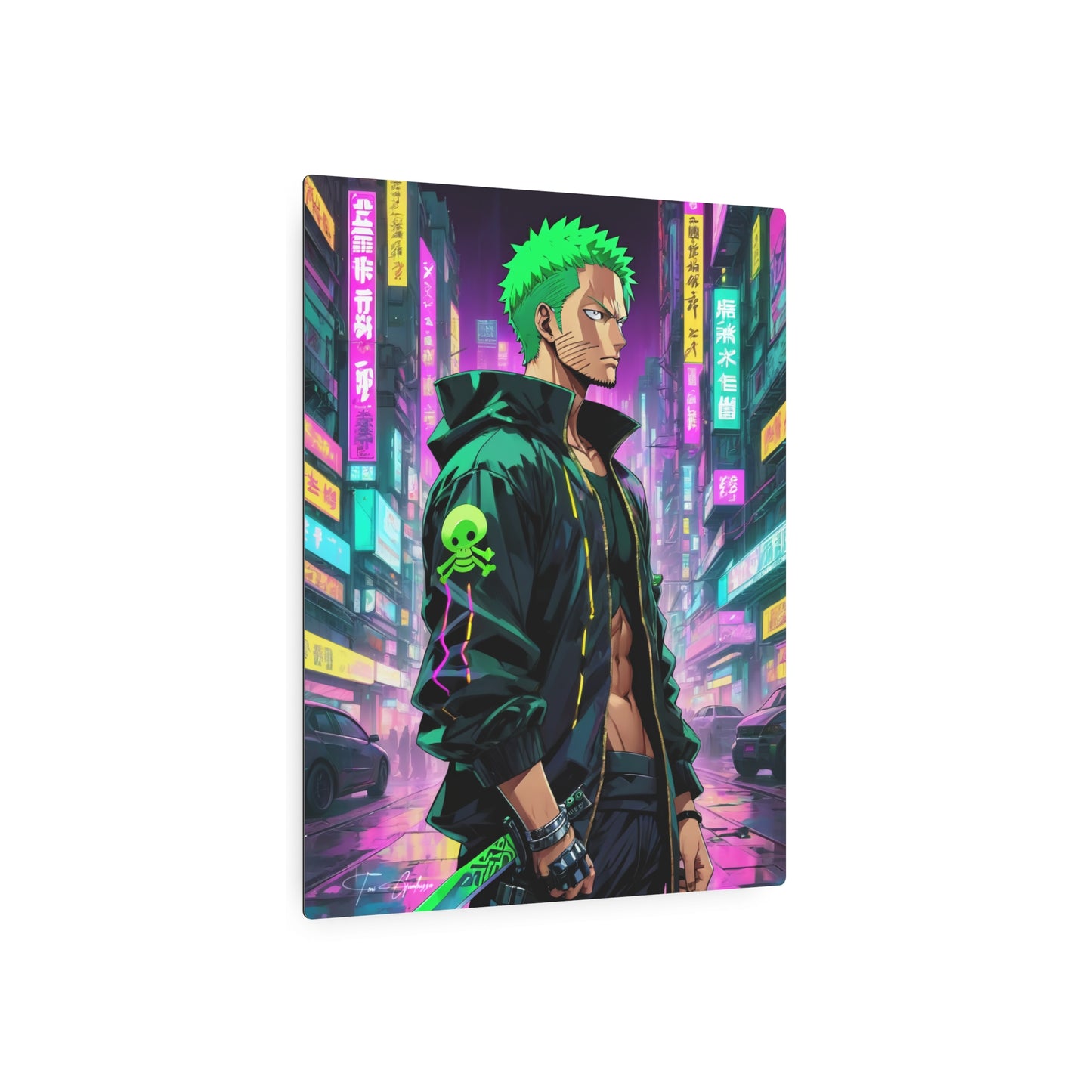 Cyberpunk Zoro 🇺🇸 US Shipping - Anime Art on Metal Poster