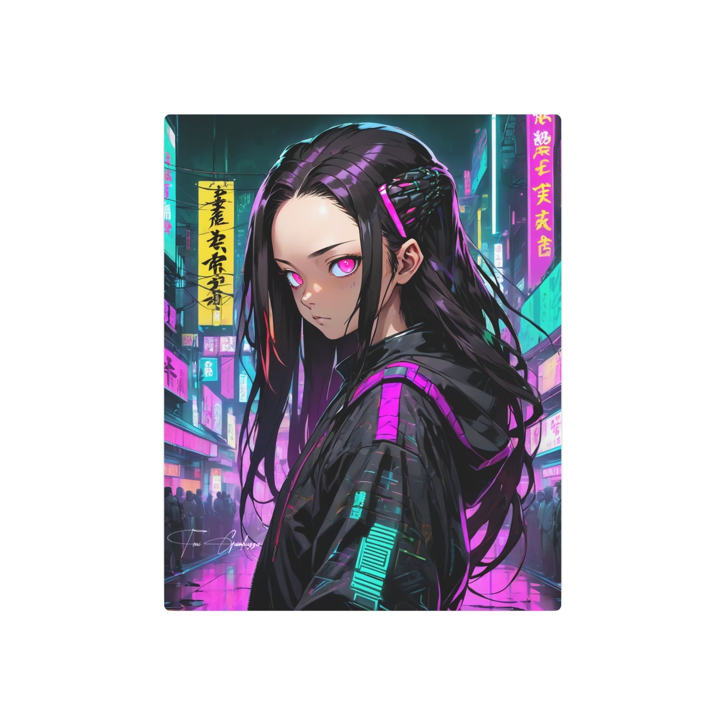 Cyberpunk Nezuko 🇺🇸 US Shipping - Anime Art on Metal Poster