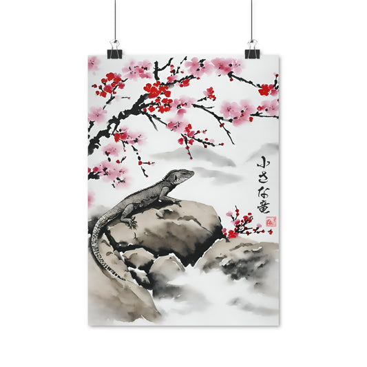 Sumi-e Art - The little dragon • Traditional Japanese Art on high quality poster