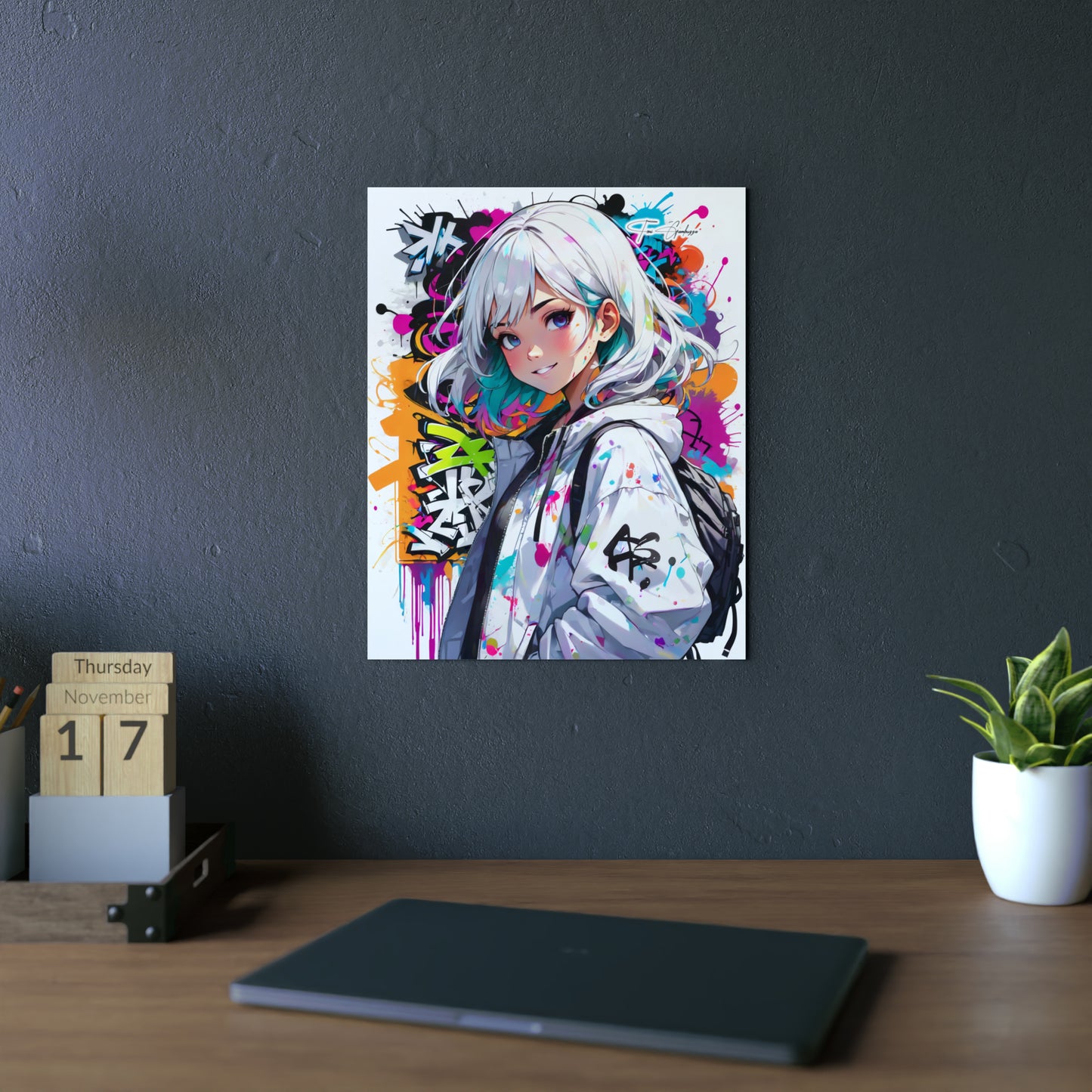 Manga Mural: Koko 🇩🇪 GER Shipping - Anime Graffiti Art on Metal Poster