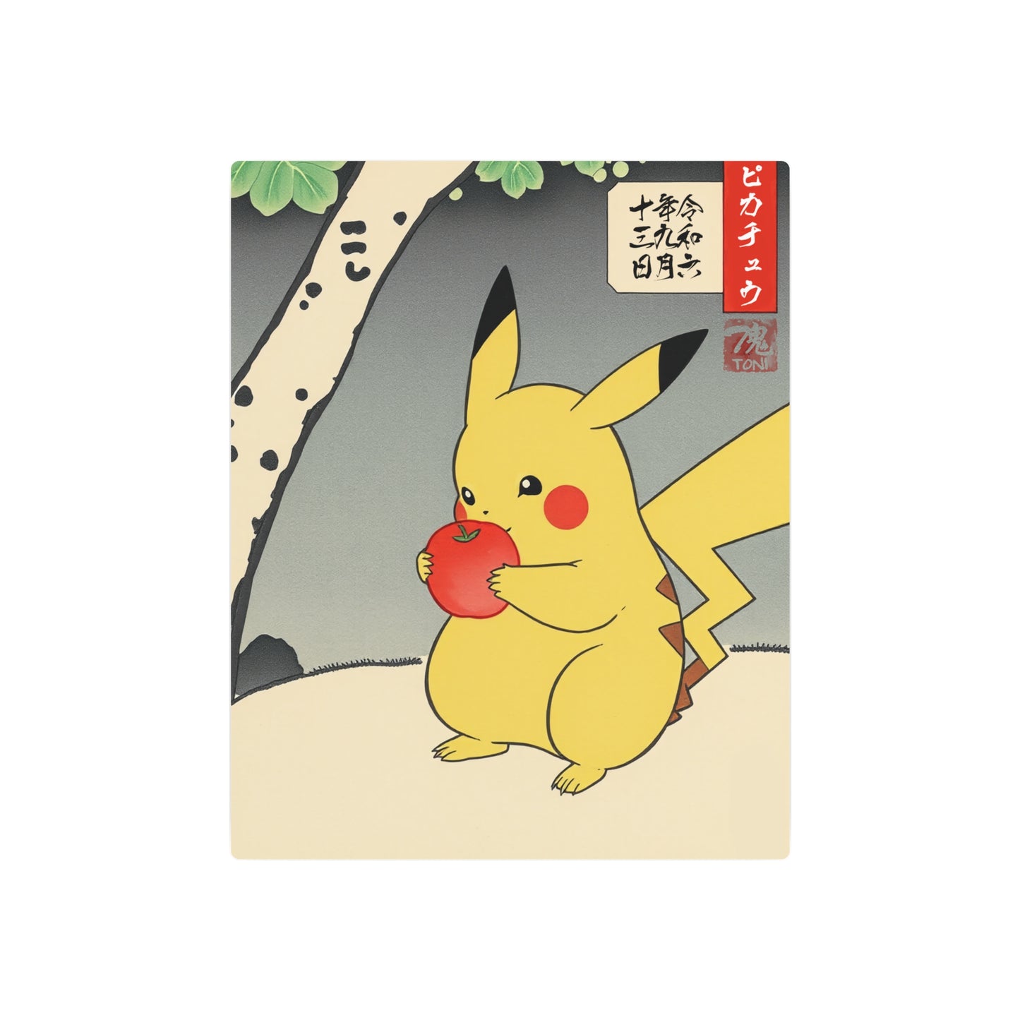 Ukiyo-e Art - Pikachū 🇺🇸 US Shipping - Traditional Japanese Art on Metal Poster