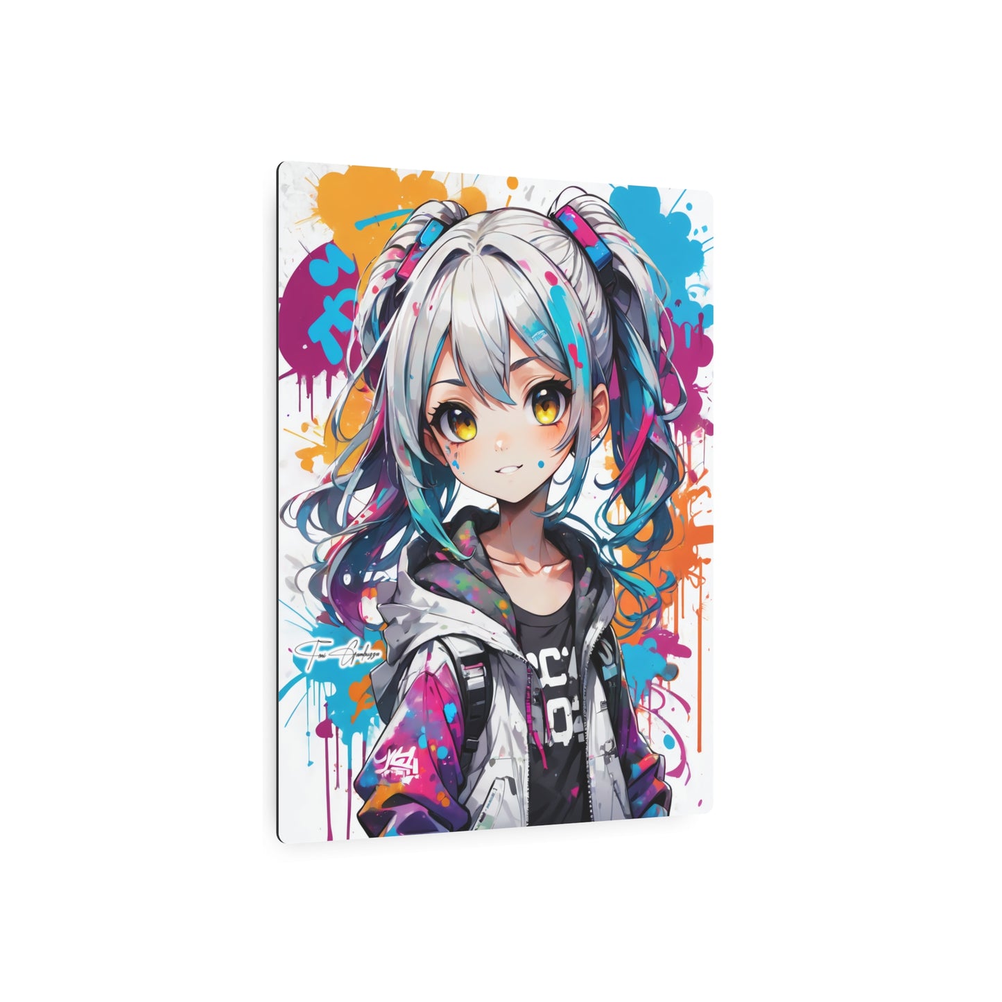 Manga Mural: Yui 🇺🇸 US Shipping - Anime Graffiti Art on Metal Poster