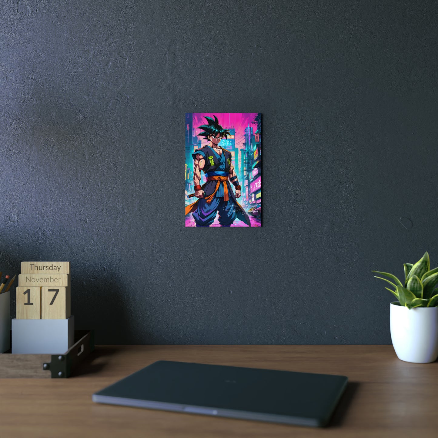 Cyberpunk Goku 🇩🇪 GER Shipping - Anime Art on Metal Poster